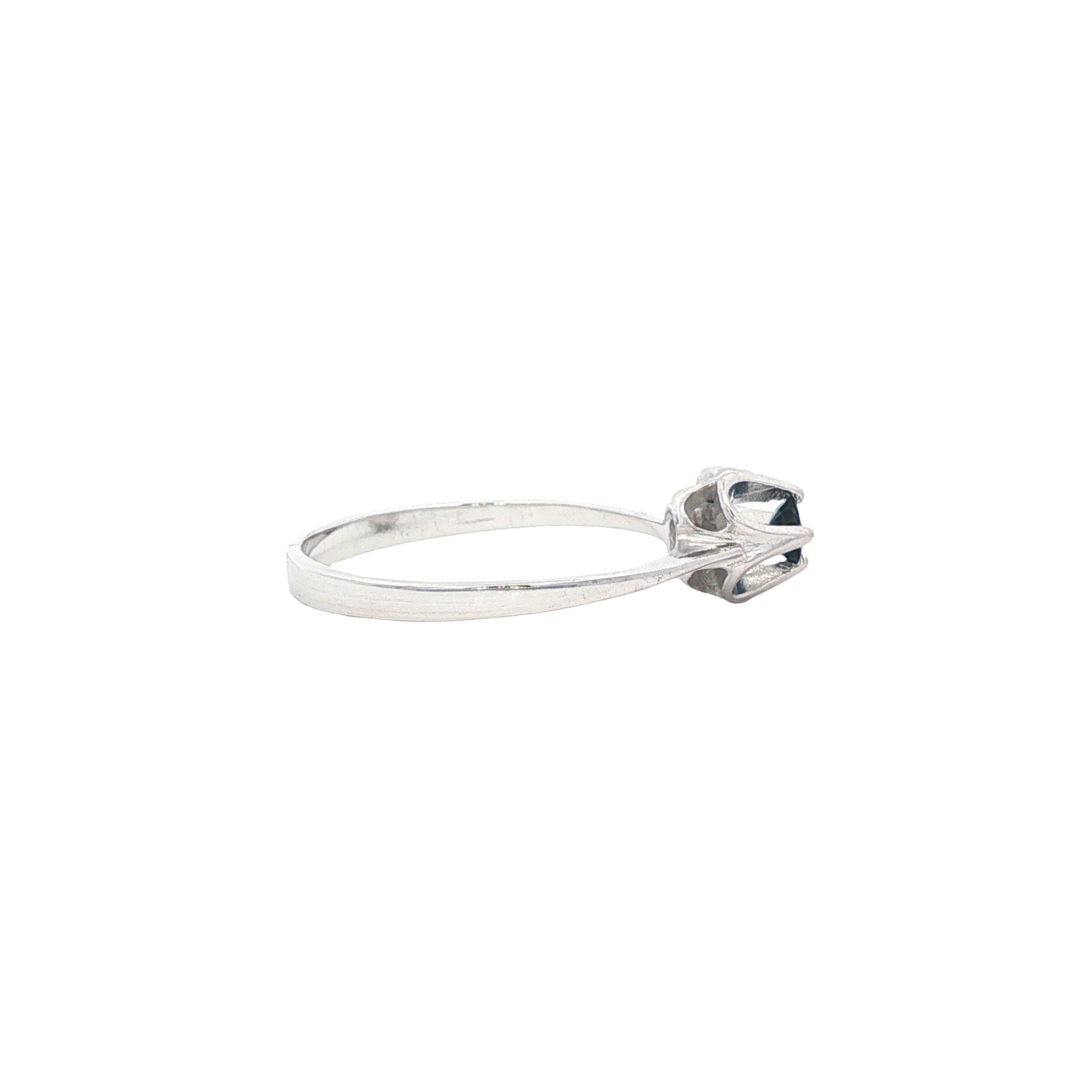 Witgouden vintage ring met saffier 14 kt