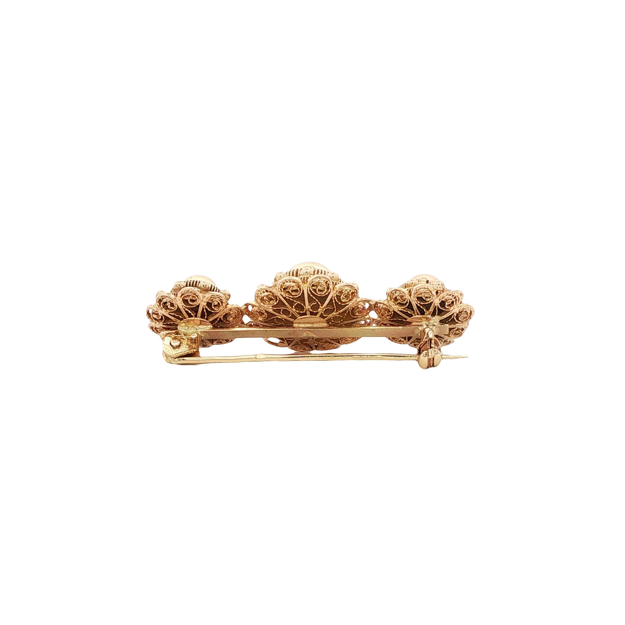 Gouden vintage Zeeuwse knop broche 14 kt