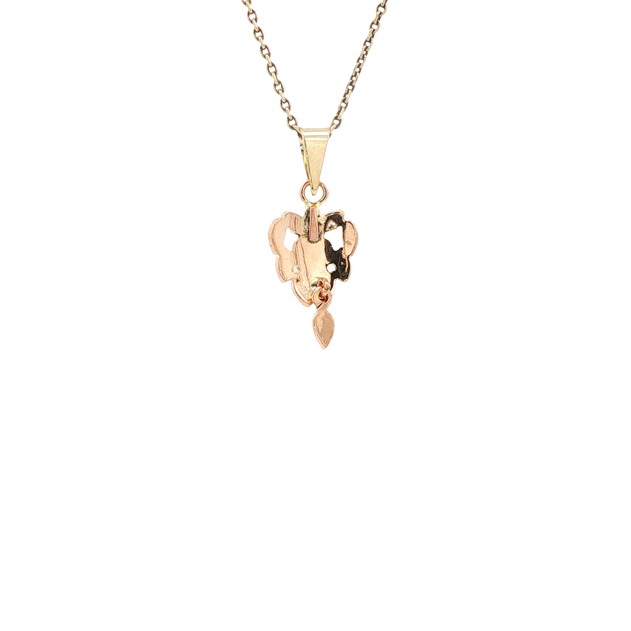 Roségouden vintage hanger met granaat 14 kt