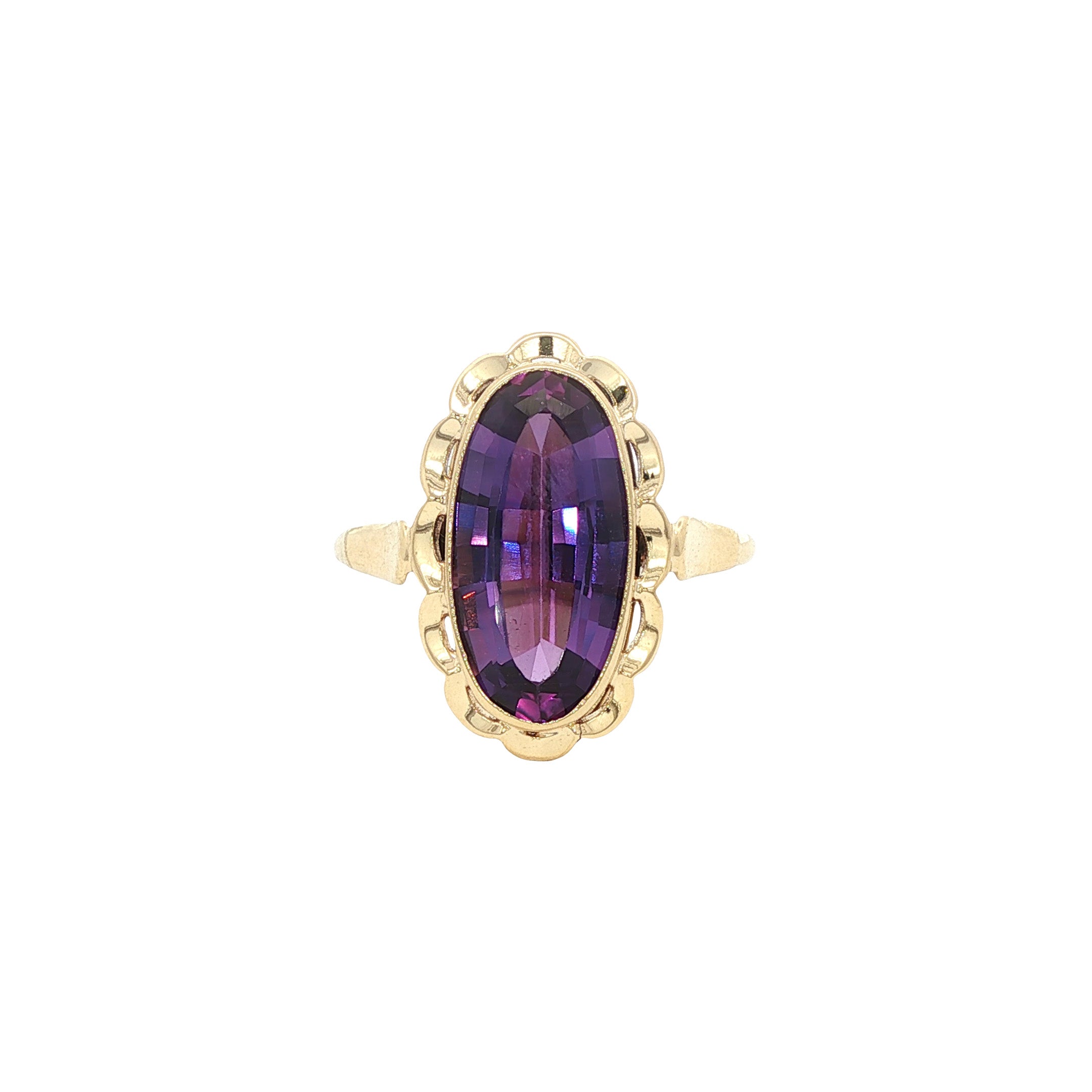 Gouden ring met saffier 14 kt