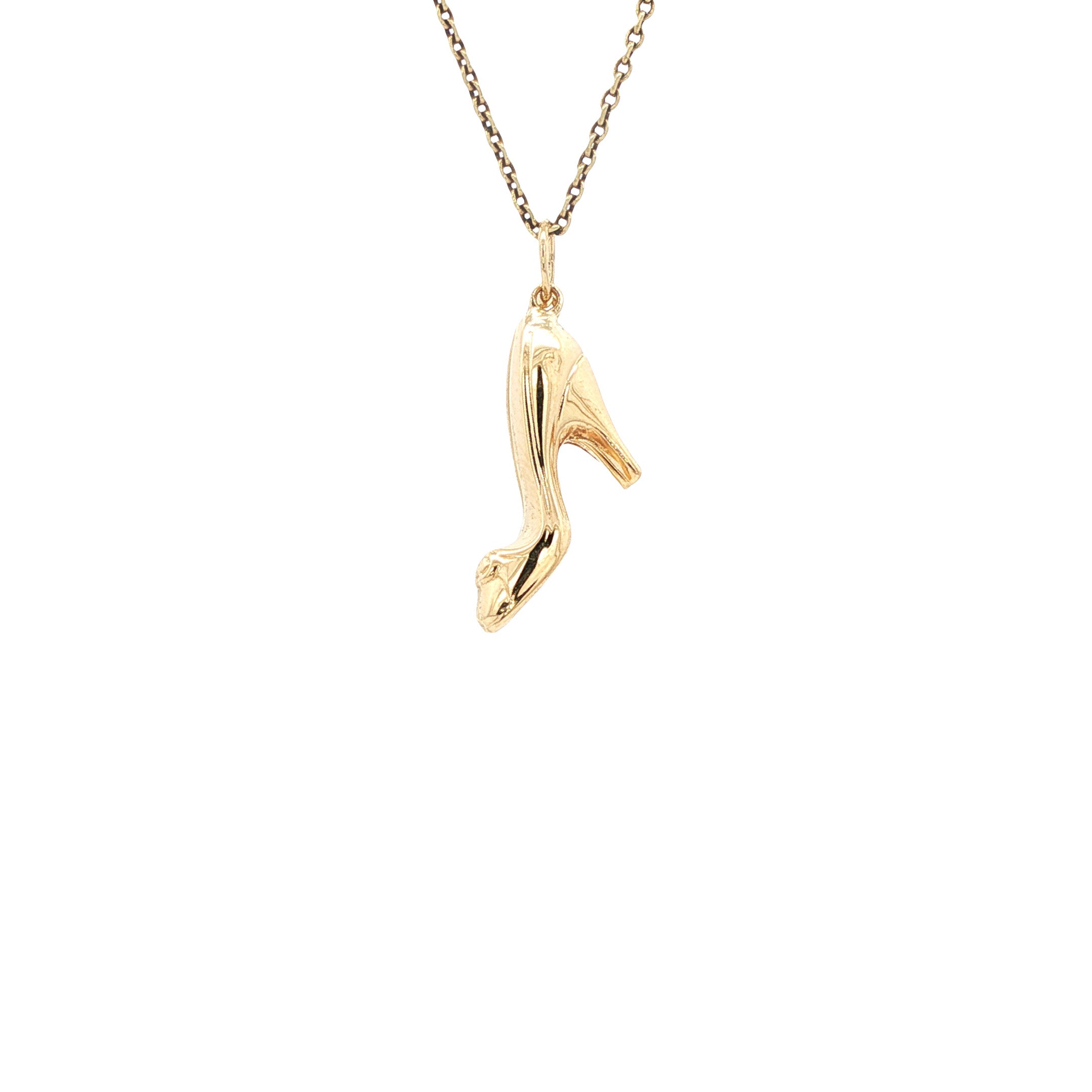 Gouden vintage hakken hanger 14 kt