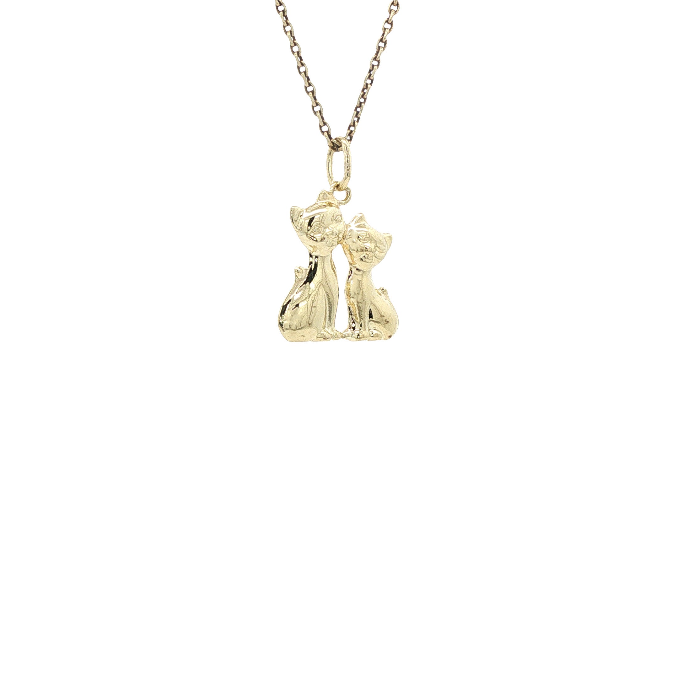 Vintage gold cat pendant 14 kt
