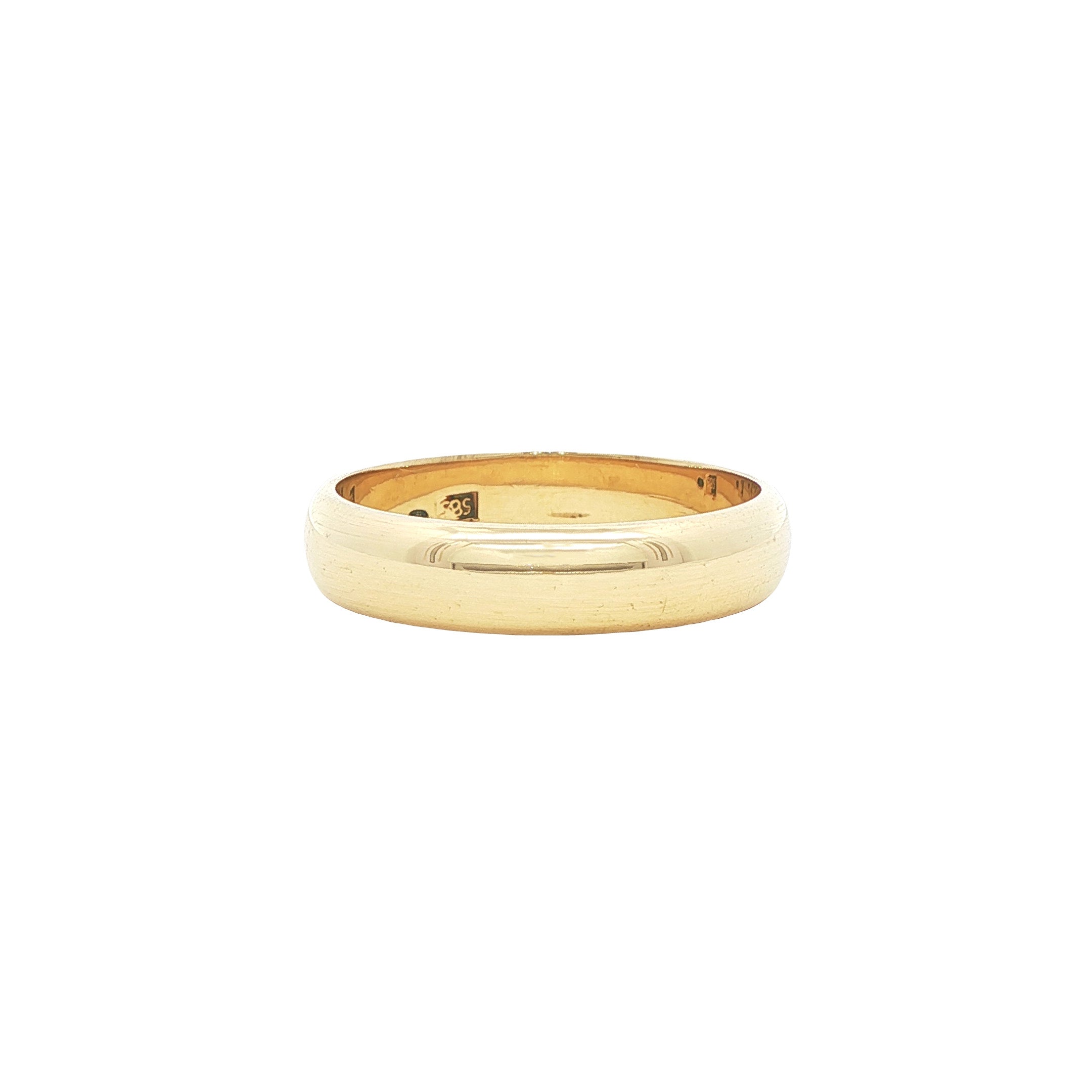 Gouden vintage gladde ring 14 kt