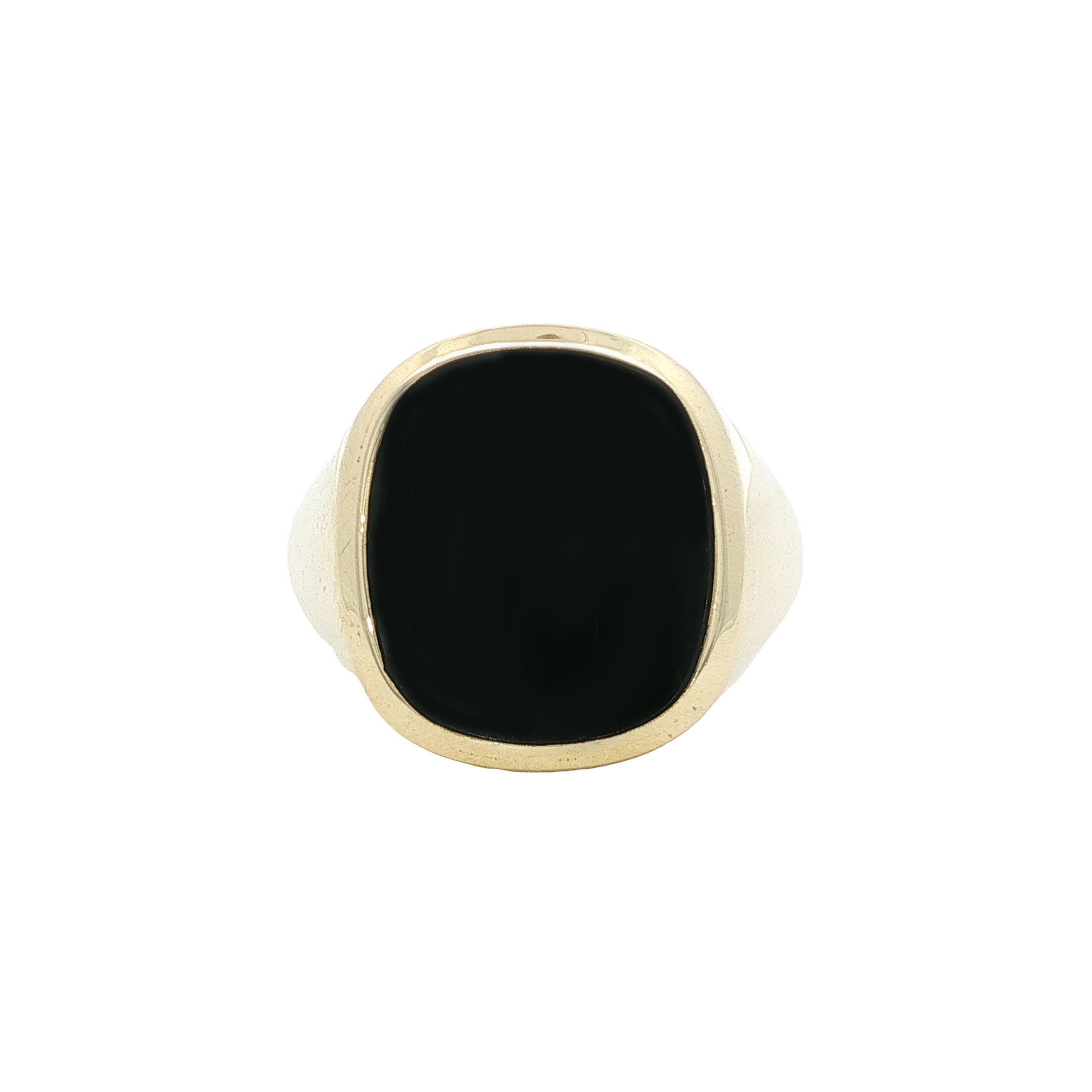 Gouden vintage zegelring met onyx 14 kt