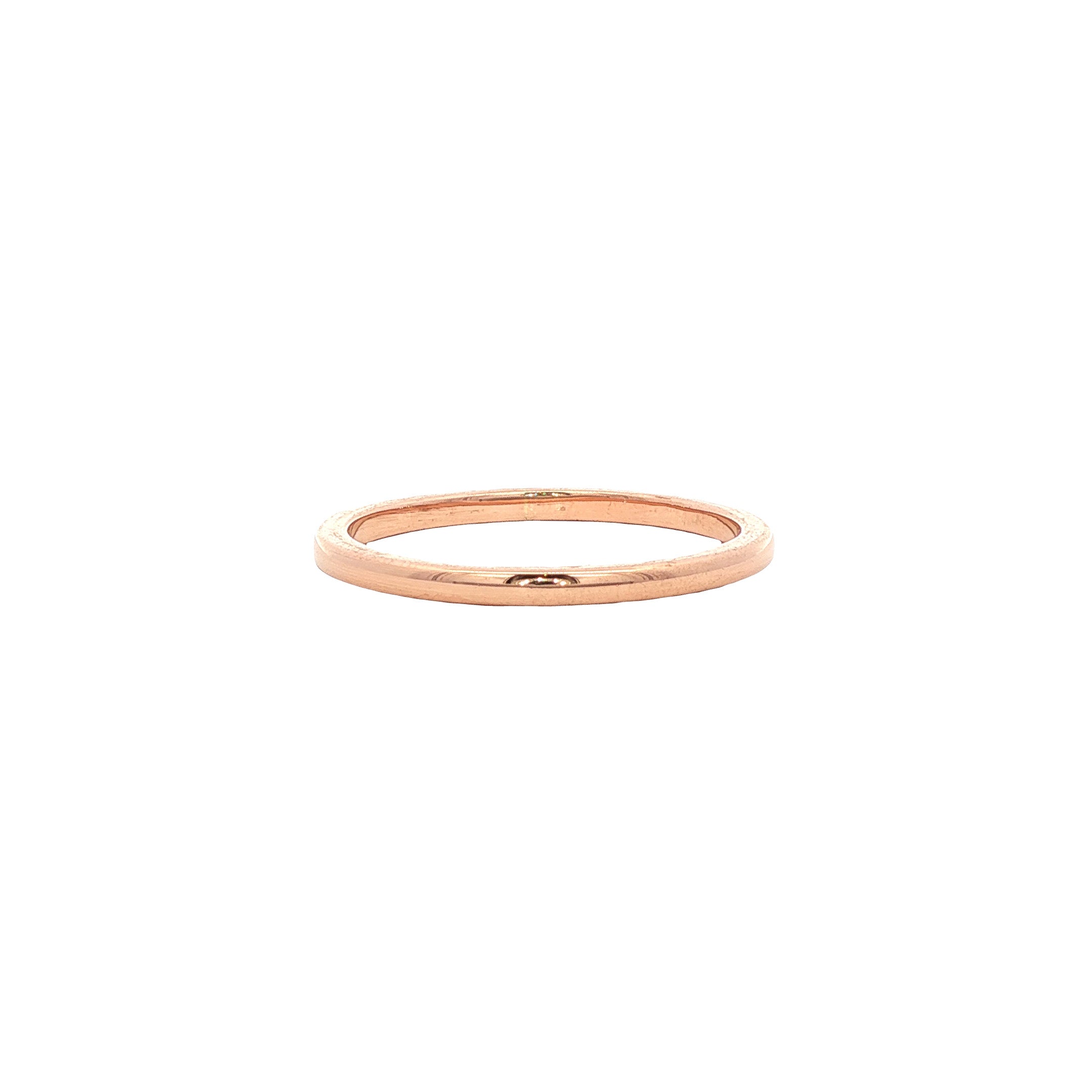 Roségouden gladde ring 14 kt
