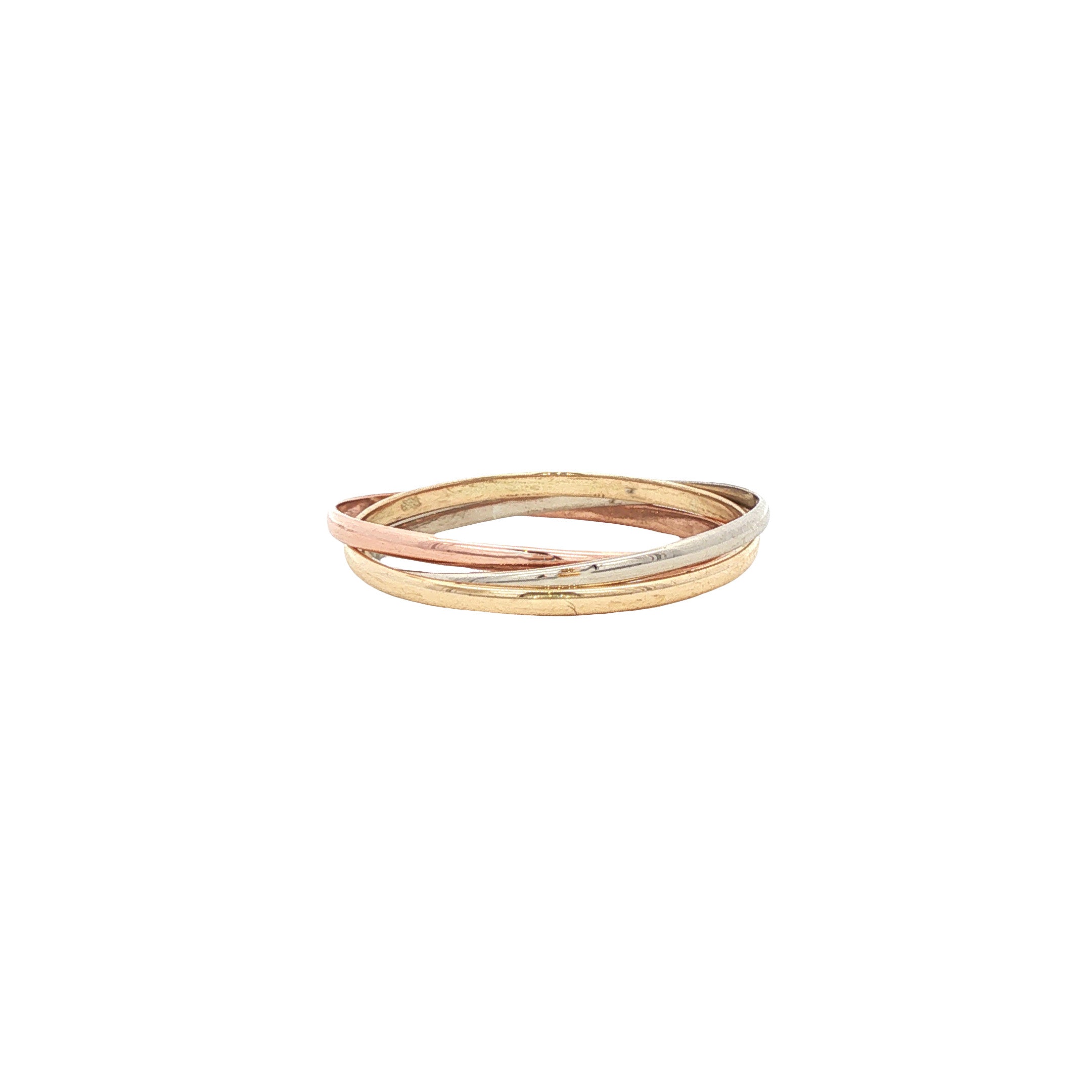 Tricolour vintage gold ring 14 kt