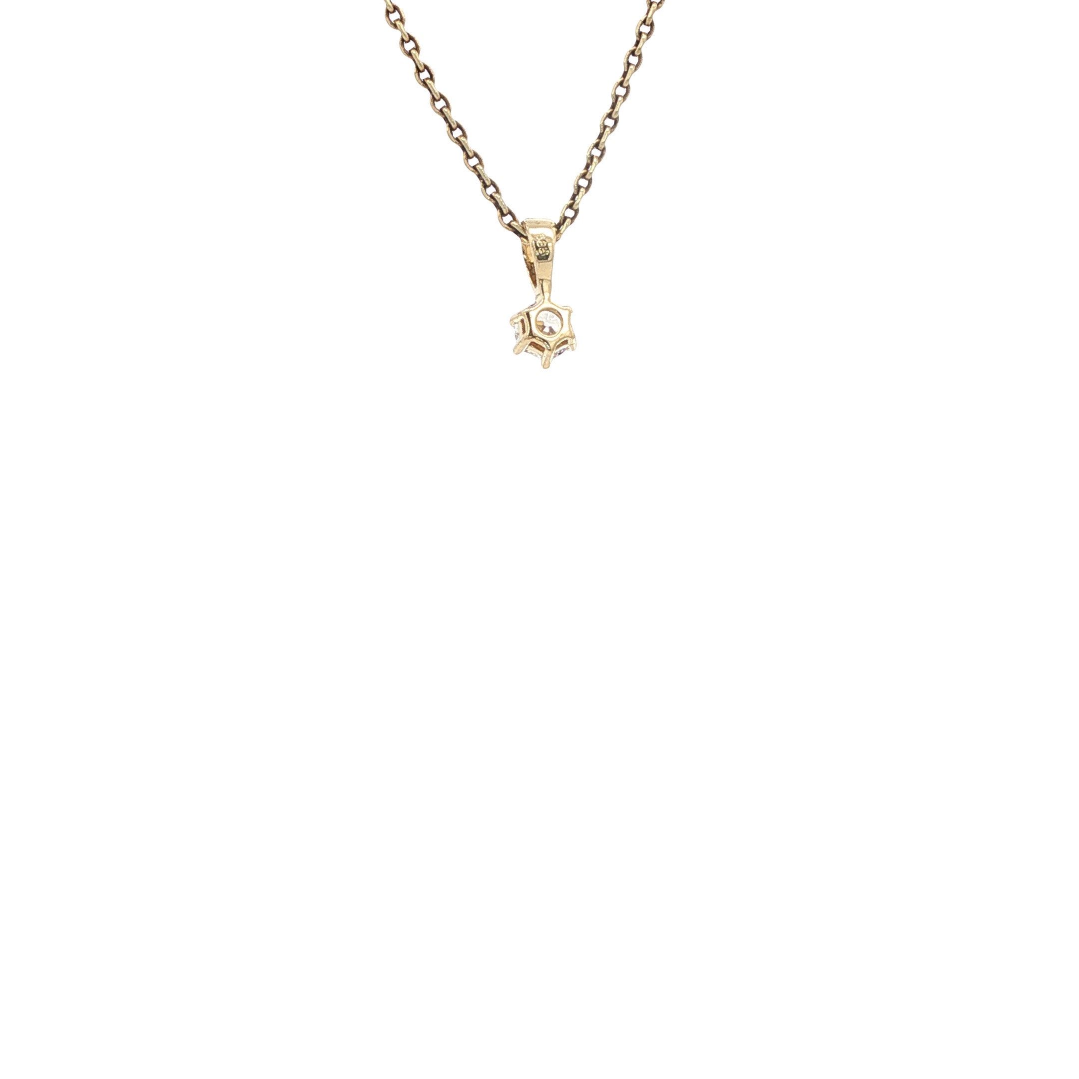 Gouden vintage hanger met zirkonia 14 kt