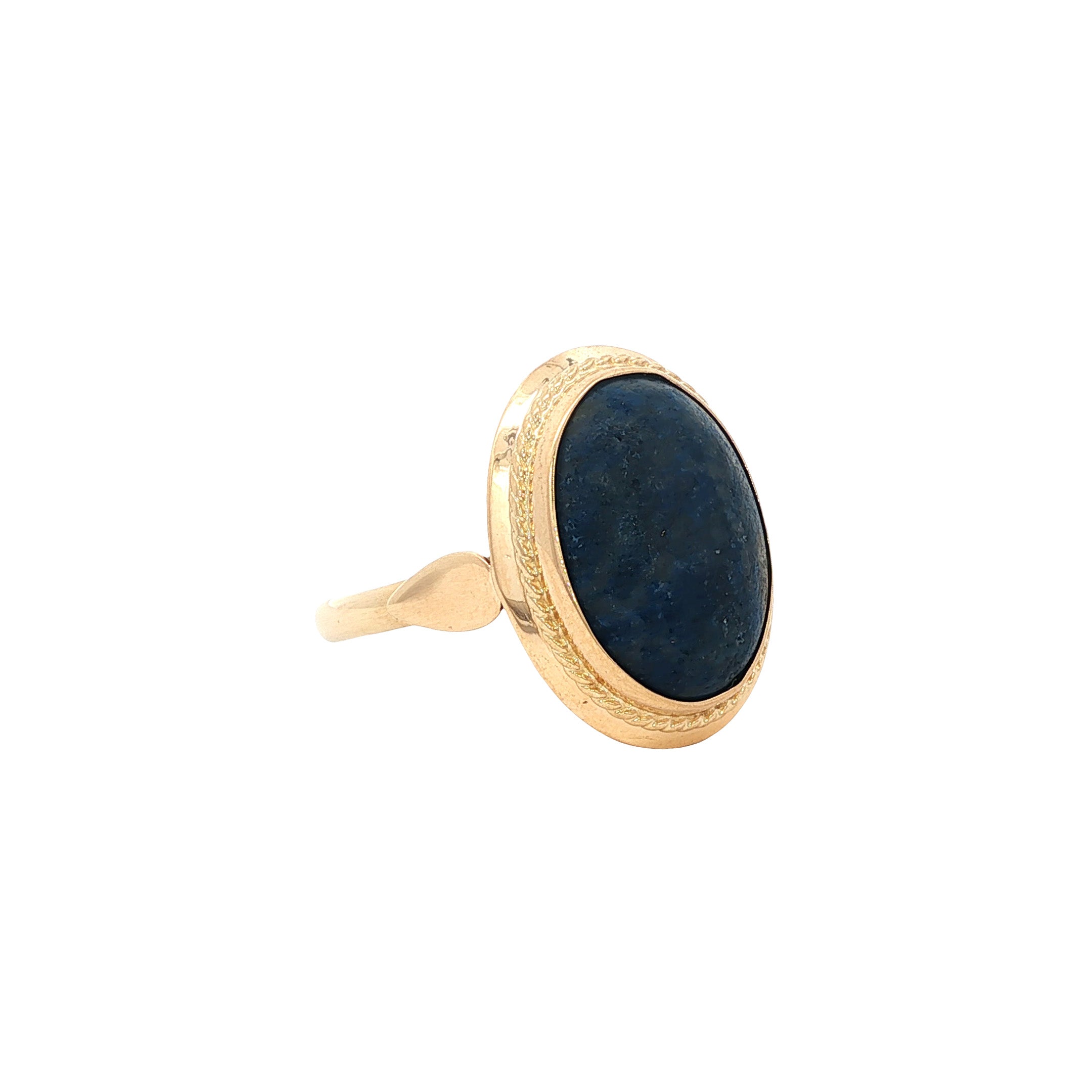 Gouden vintage ring met lapis lazuli 14 kt
