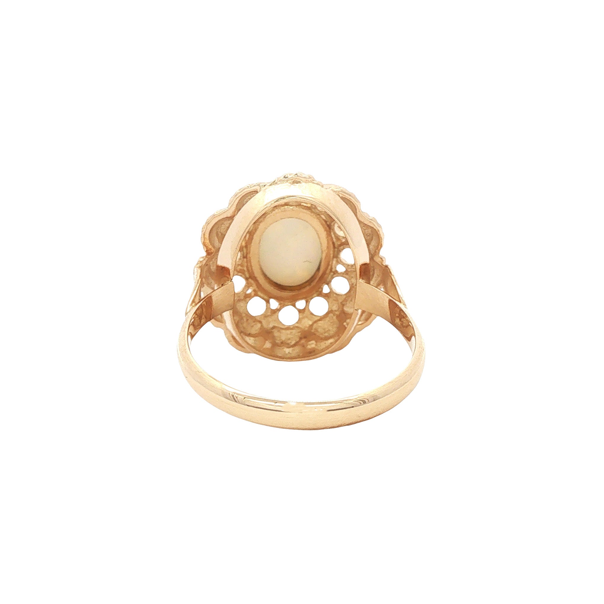 Gouden vintage ring met opaal 14 kt