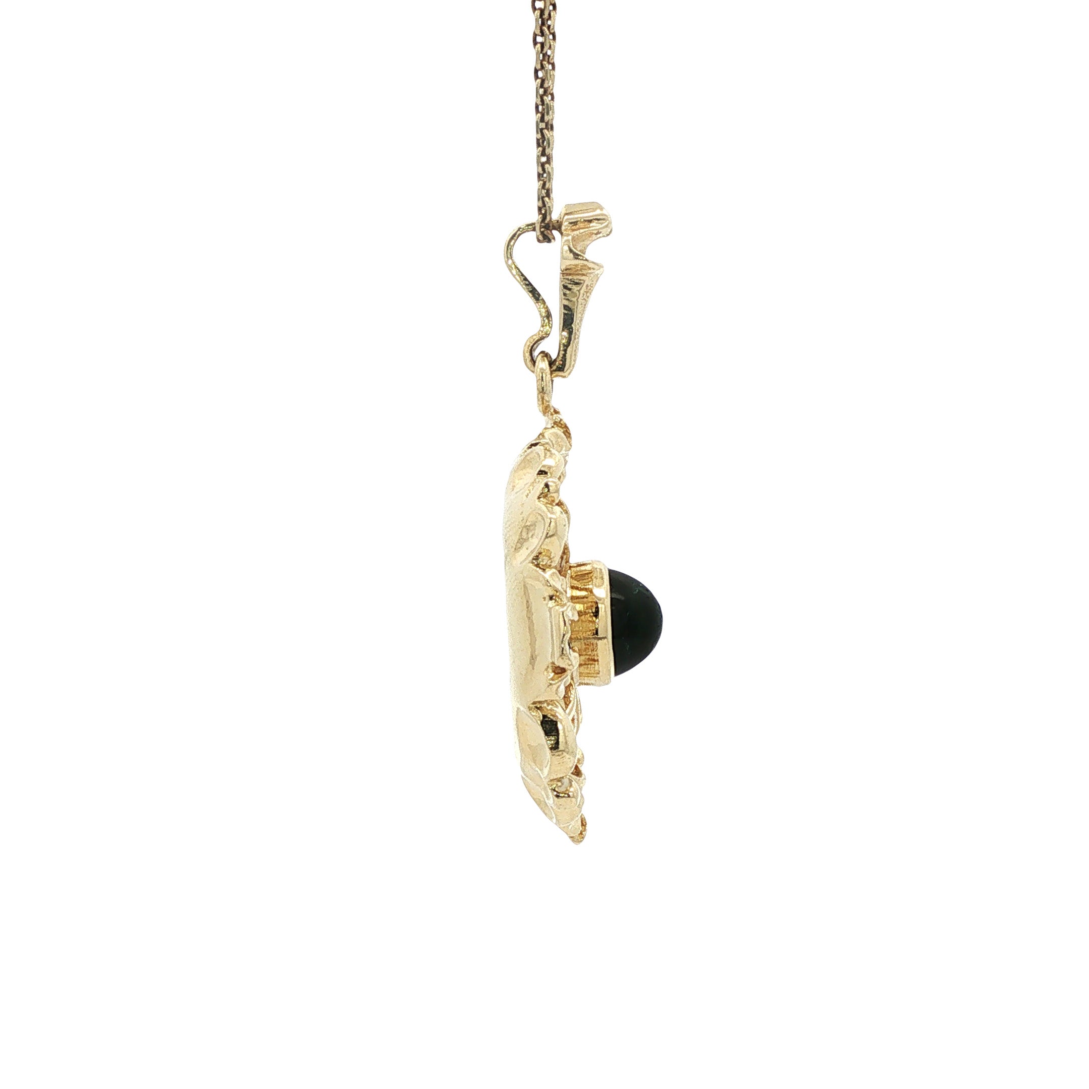 Gouden vintage hanger met toermalijn 14 kt
