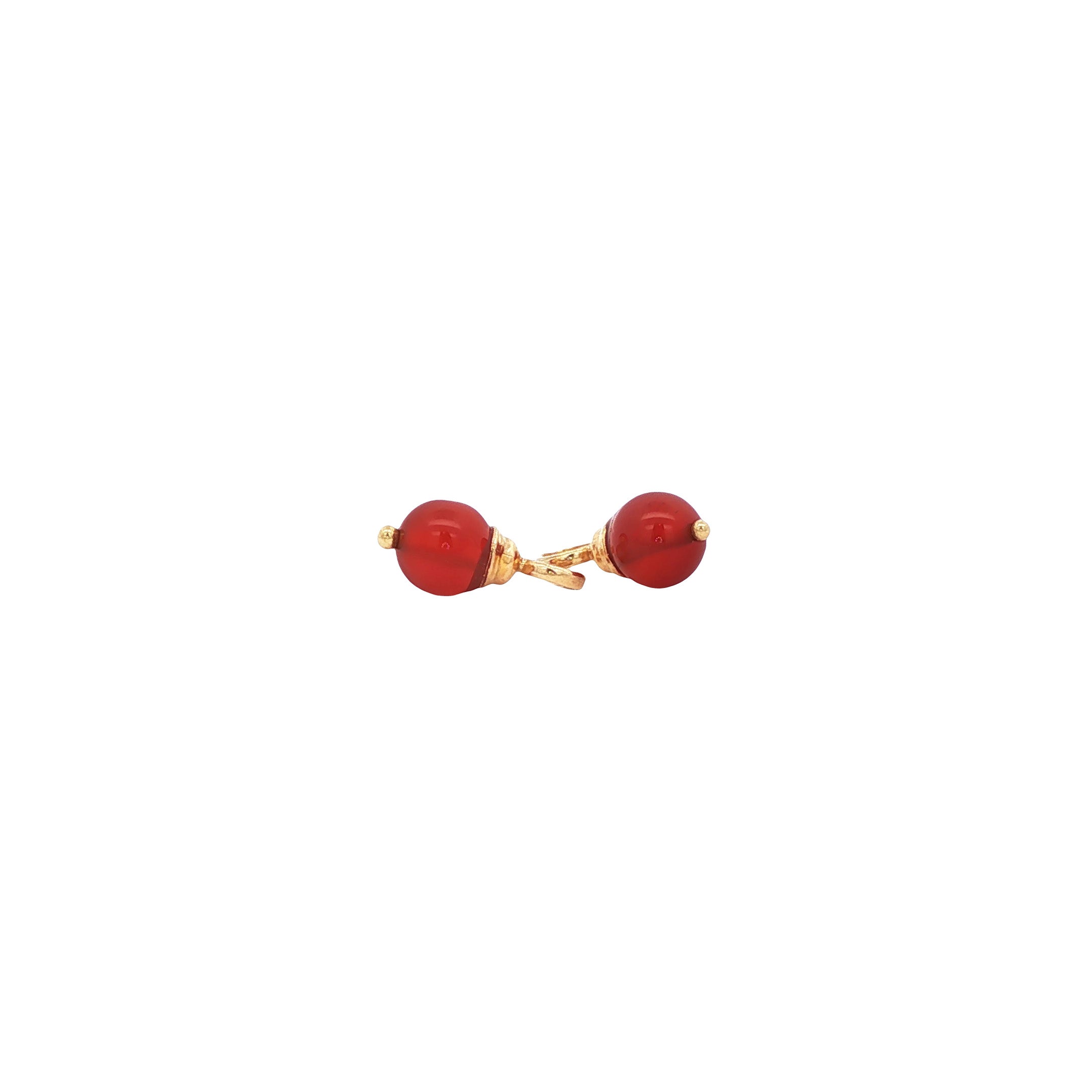 Gouden vintage oorhangers met carneool 14 kt