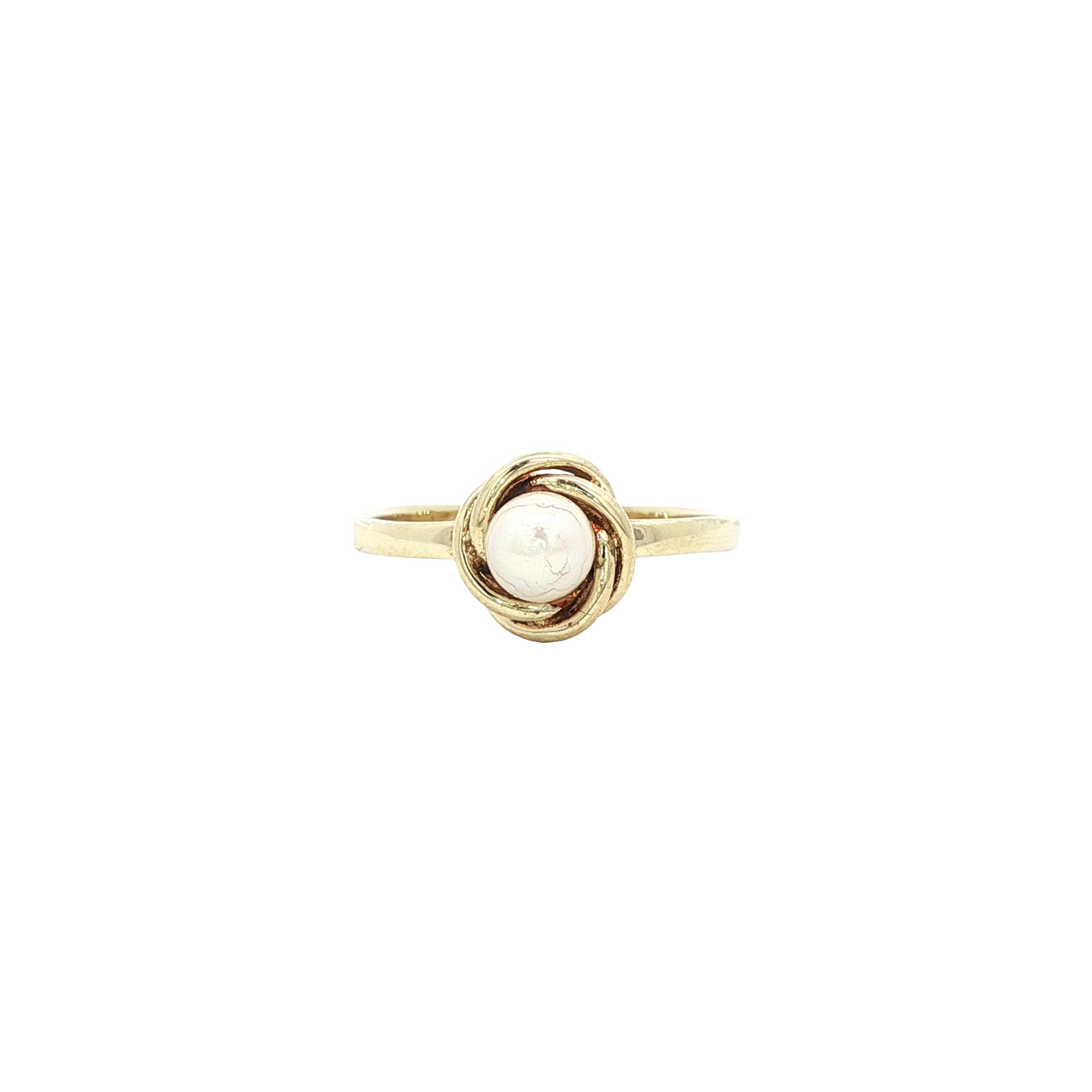 Gouden ring met parel 14 kt