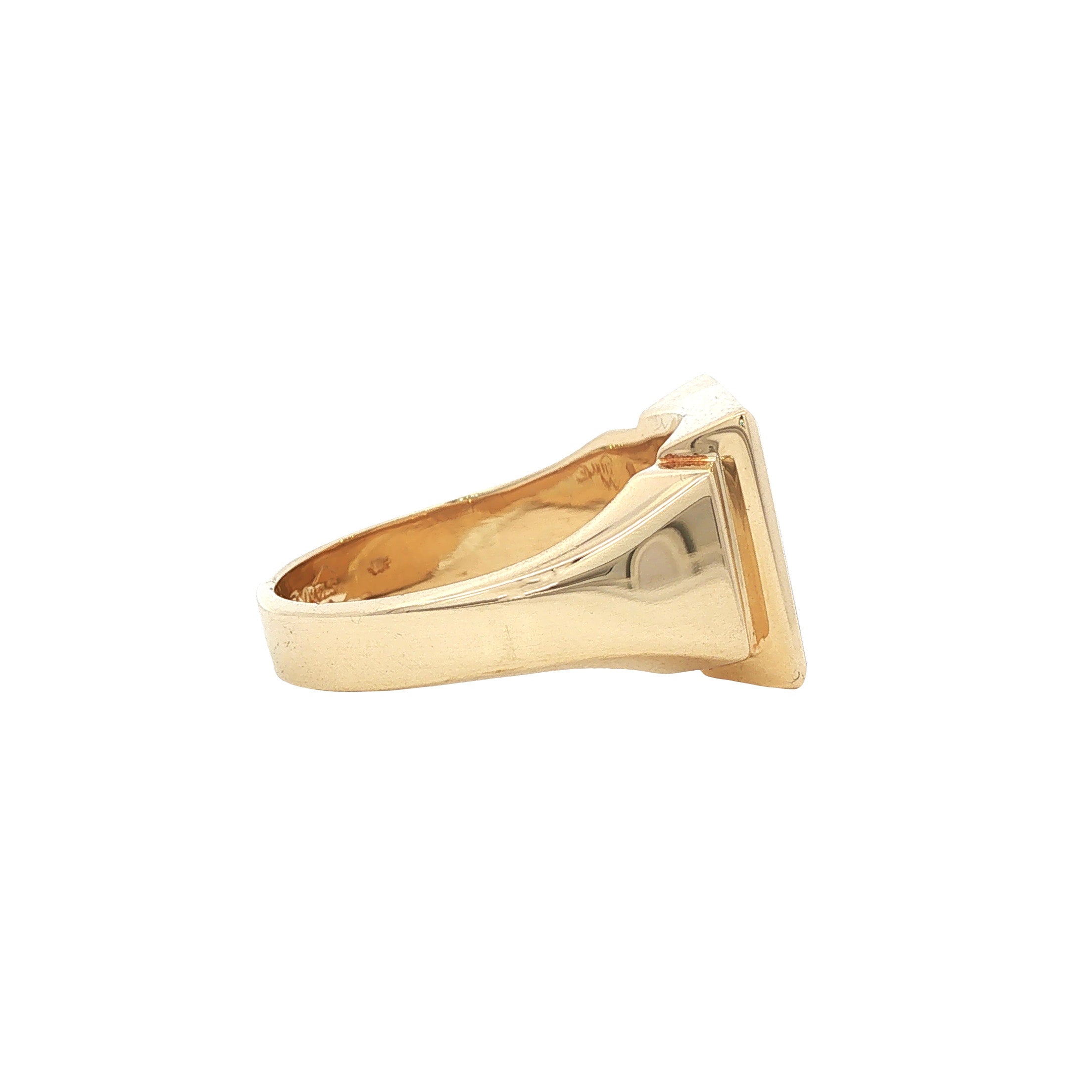 Gouden vintage zegelring met onyx 14 kt