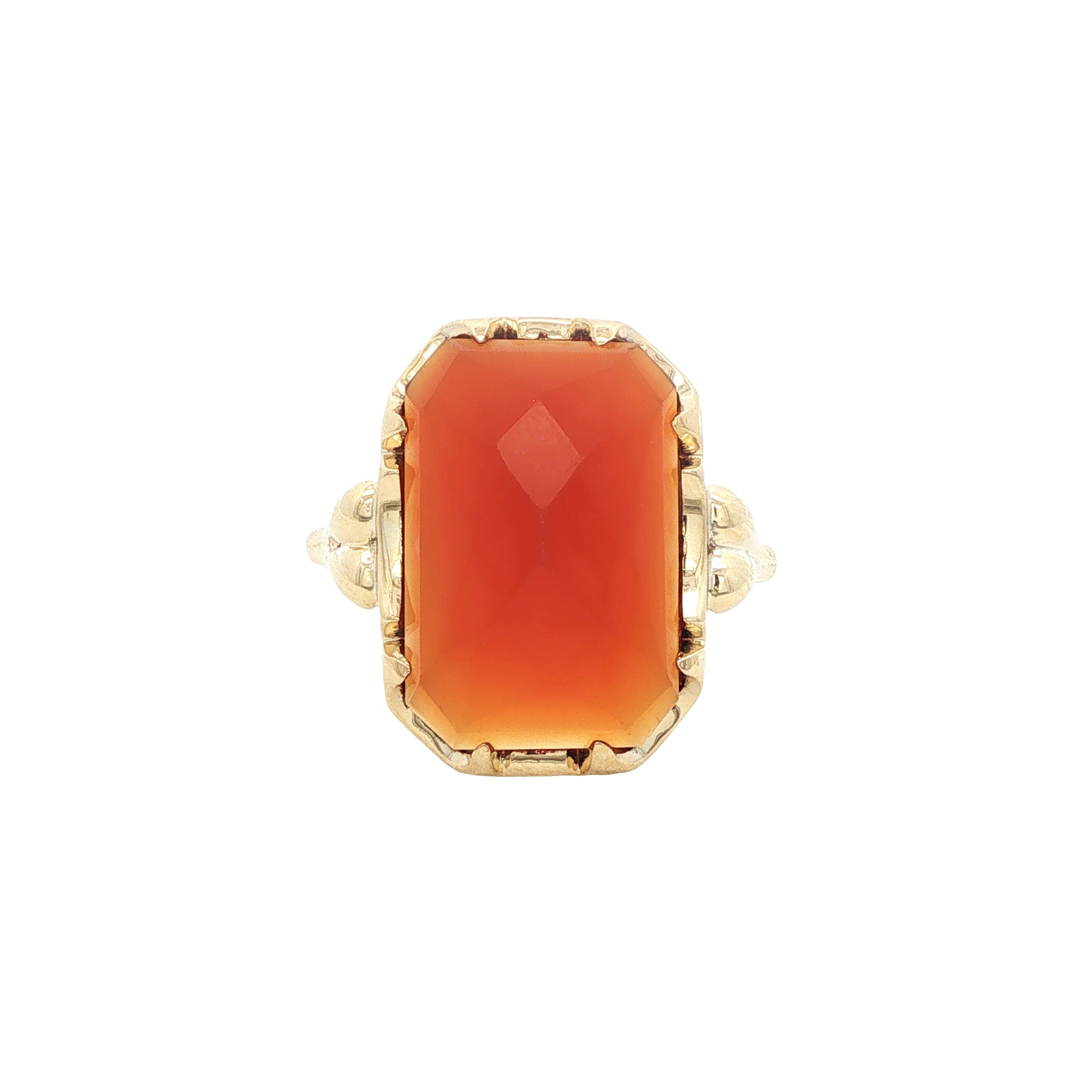 Vintage gold ring with carnelian, 14 kt