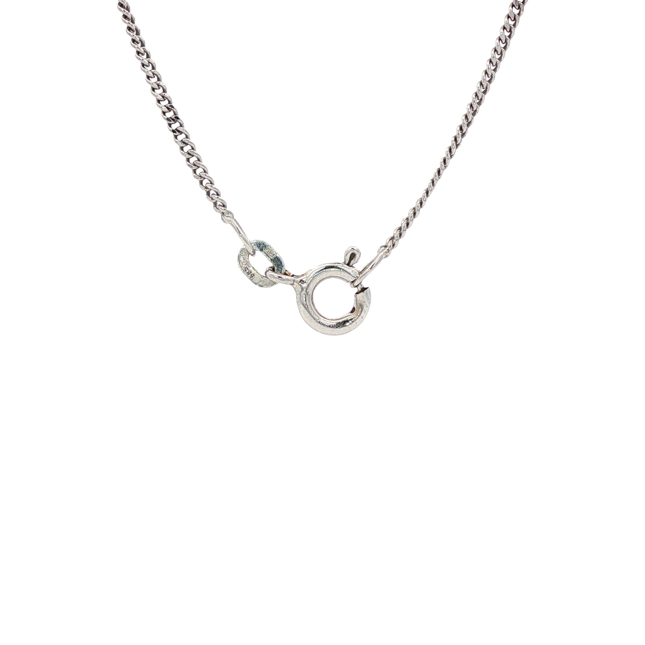 White gold vintage gourmet necklace 14 kt