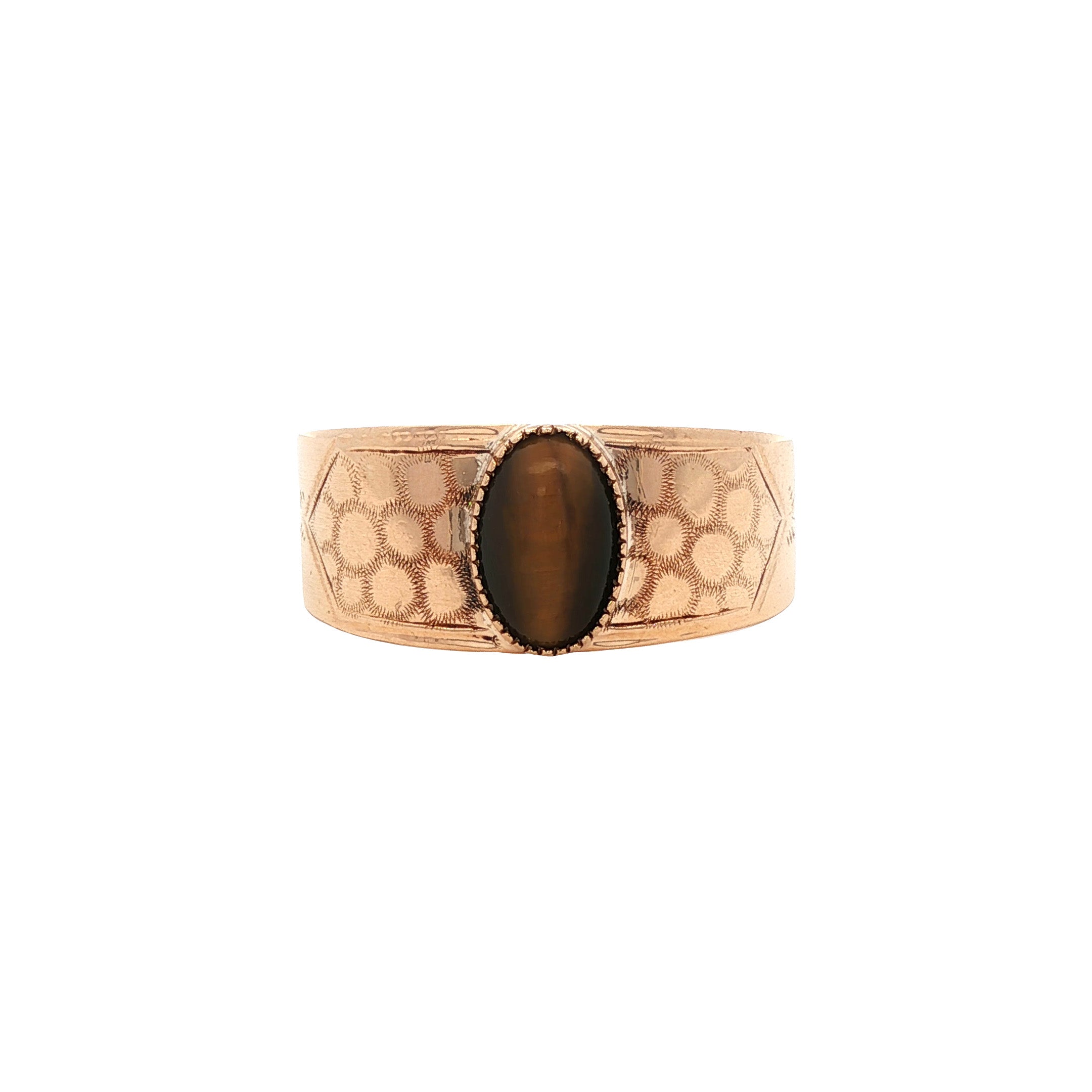 Vintage 14 kt gold ring with tiger's eye