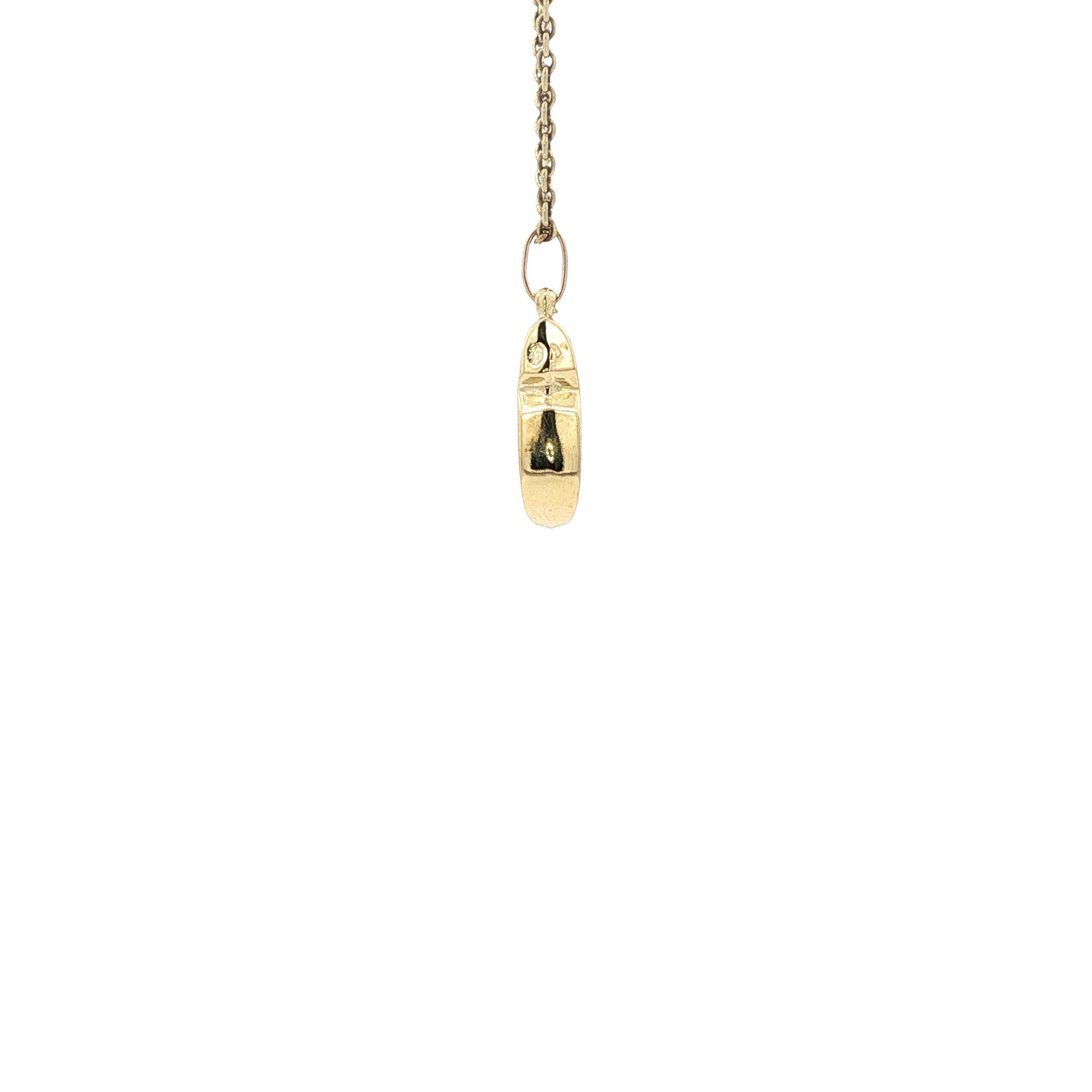 Gouden vintage klomp hanger 14 kt