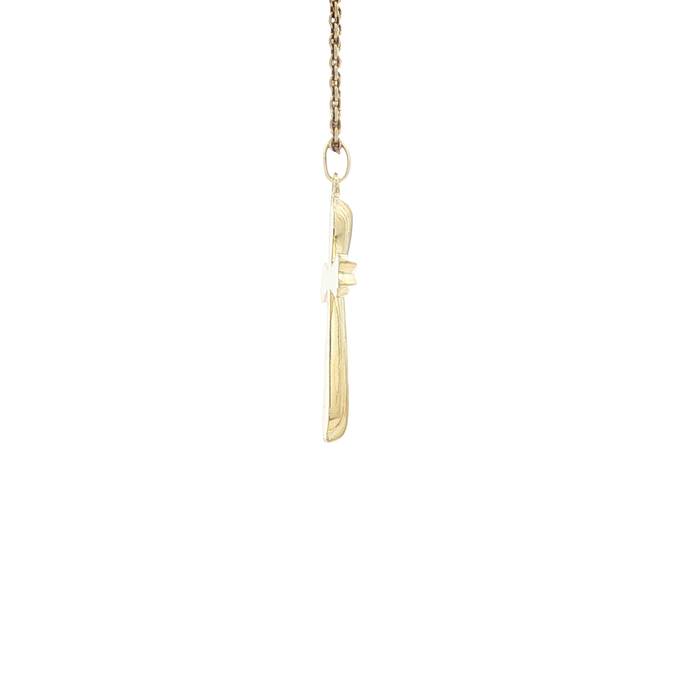 Gouden vintage kruis hanger 14 kt