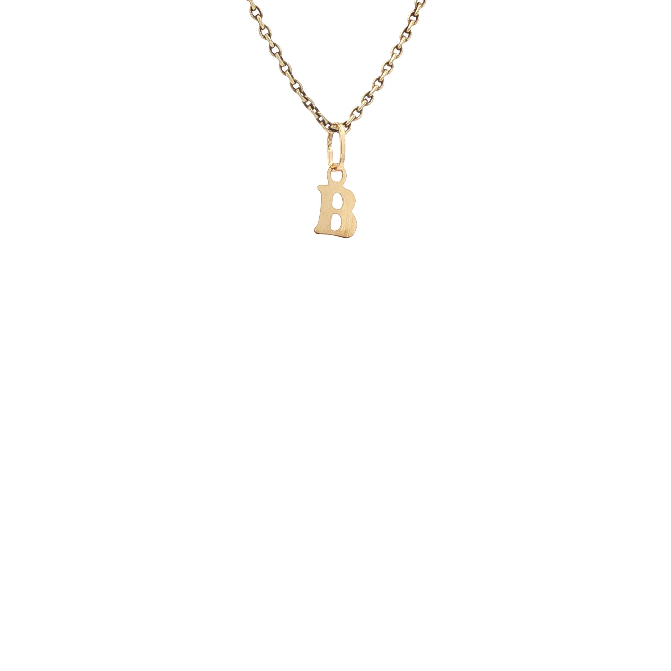 Gouden vintage letter B hanger 14 kt