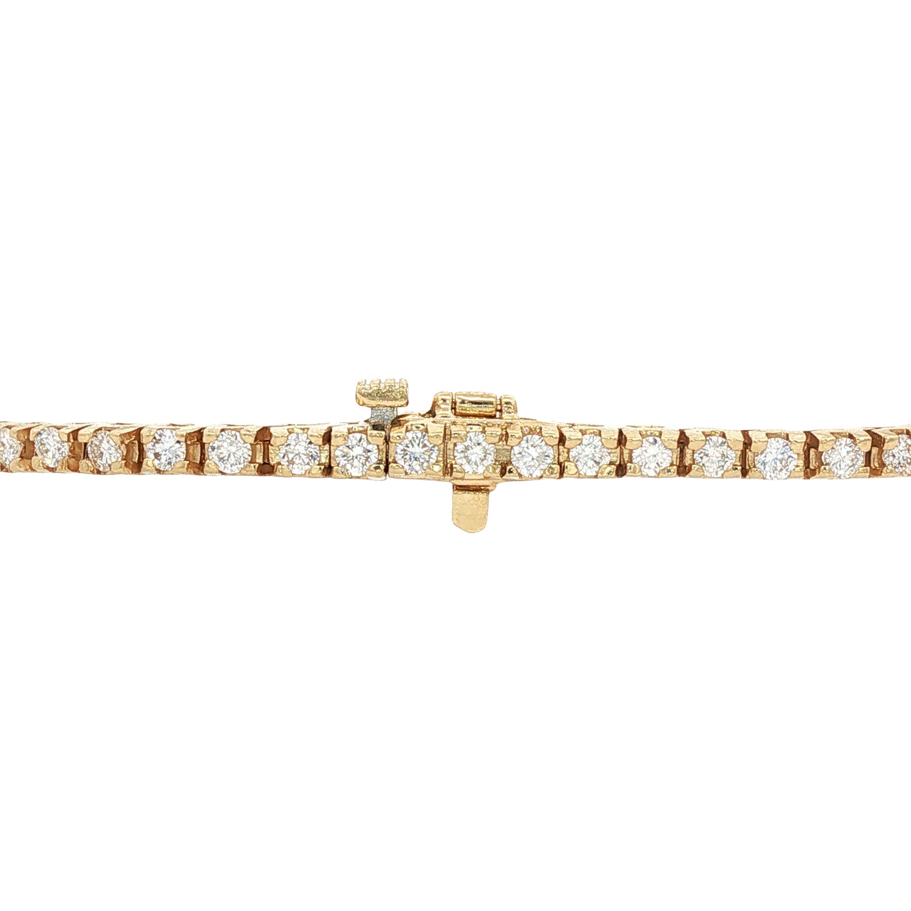 Gouden vintage tennisarmband met diamant 14 kt