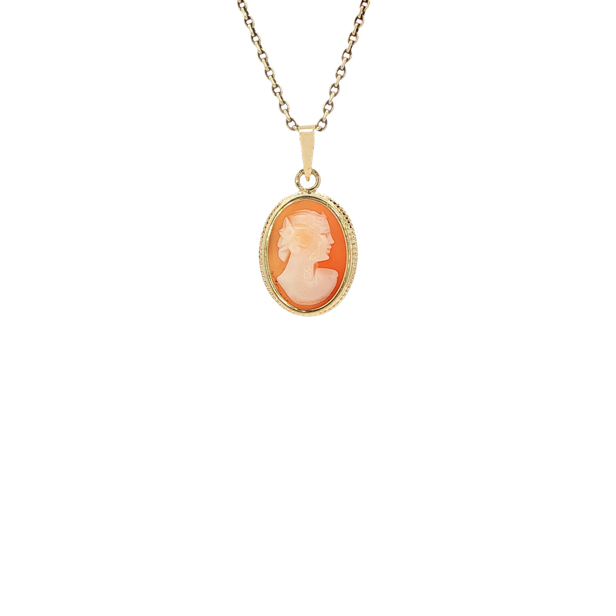 Vintage gold pendant with cameo, 14 kt