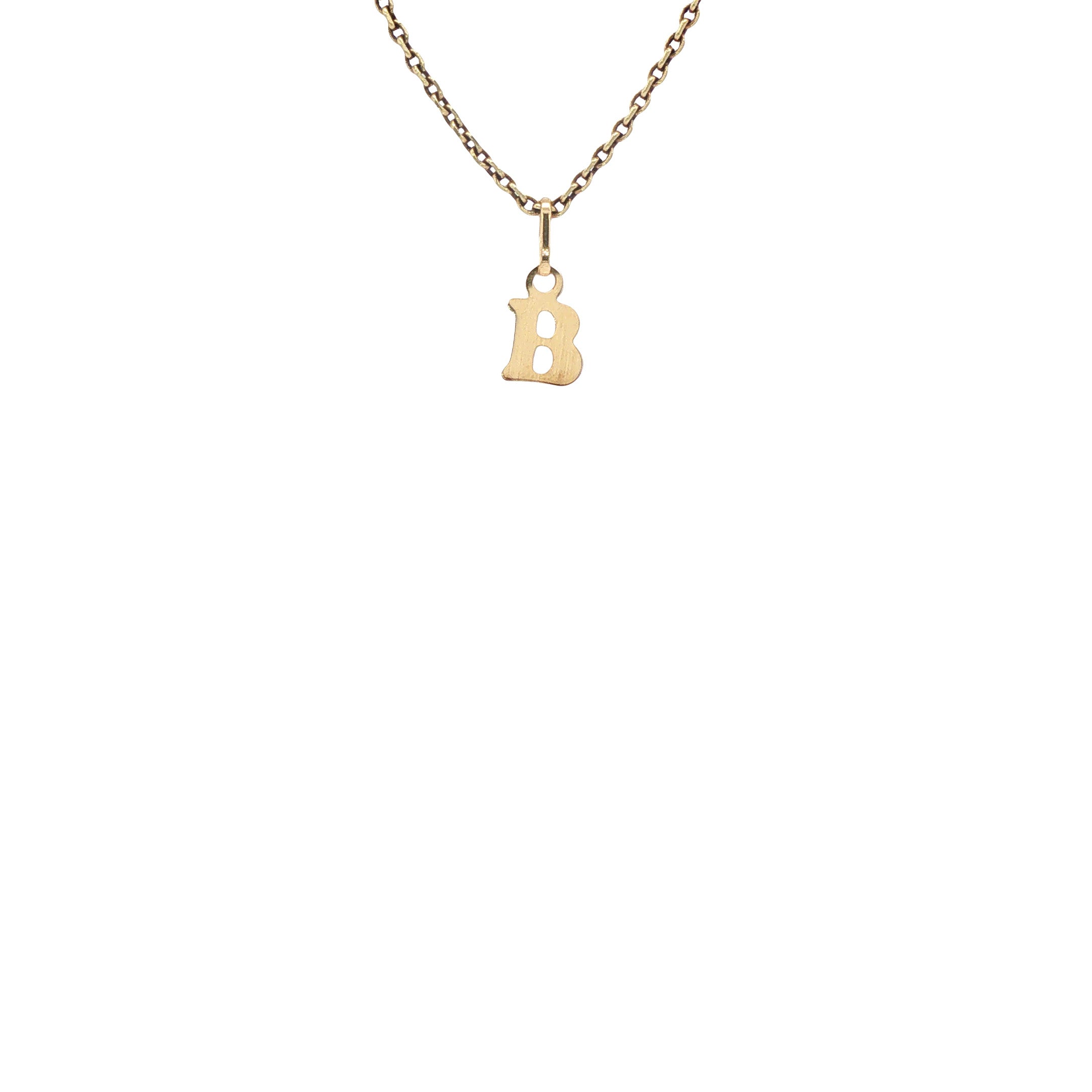 Gouden vintage letter B hanger 14 kt