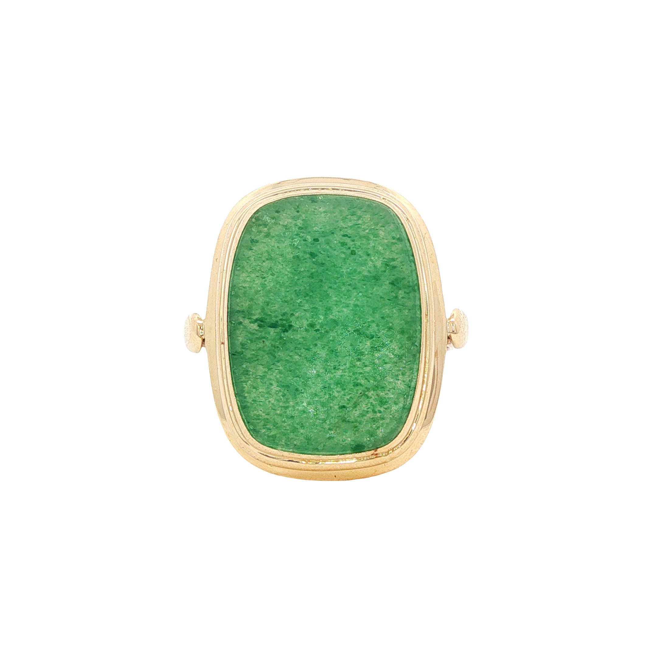 Gouden vintage ring met aventurijn kwarts 14 kt