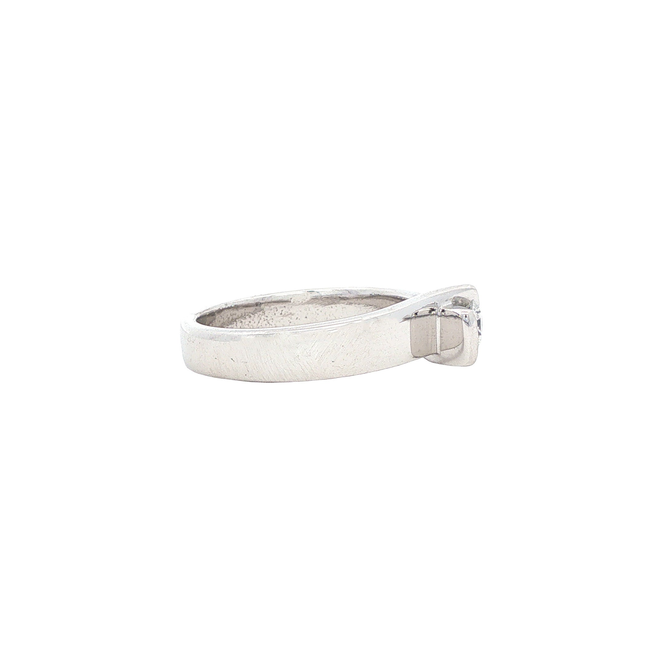 Witgouden vintage ring met diamant 14 kt