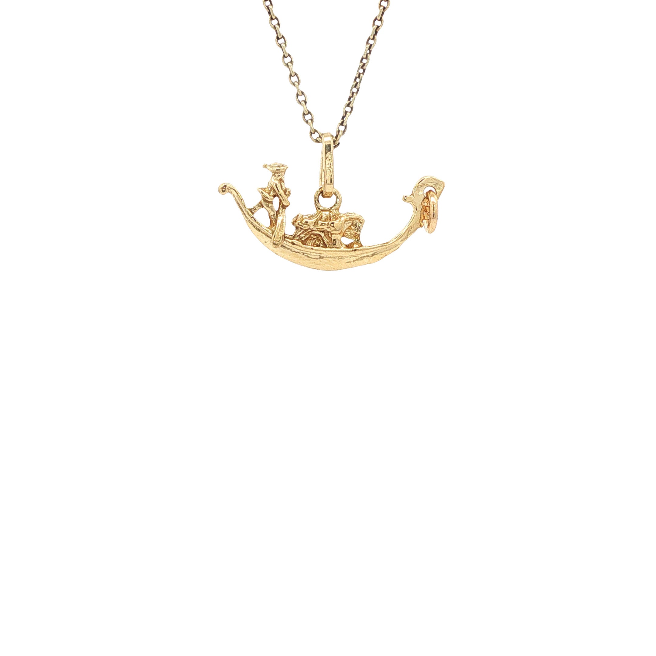 Gouden vintage gondel hanger 18 kt