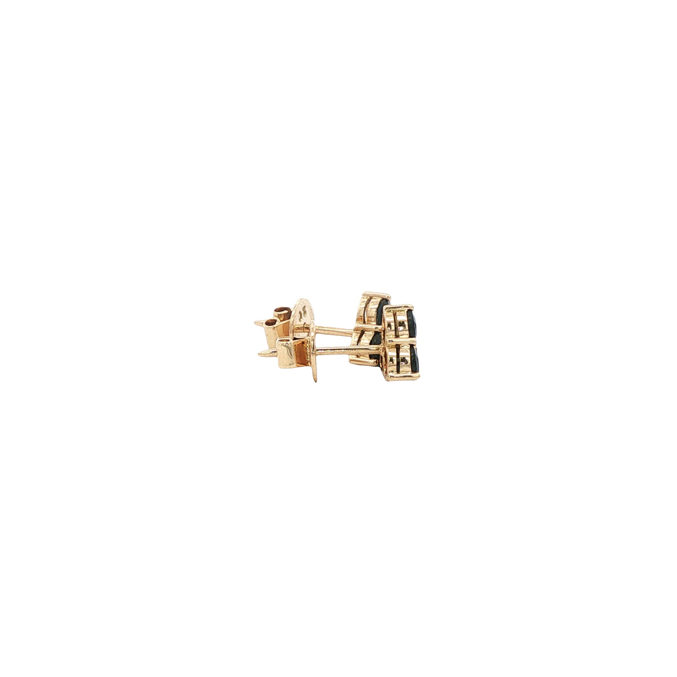 Gouden vintage oorstekers met saffier 14 kt
