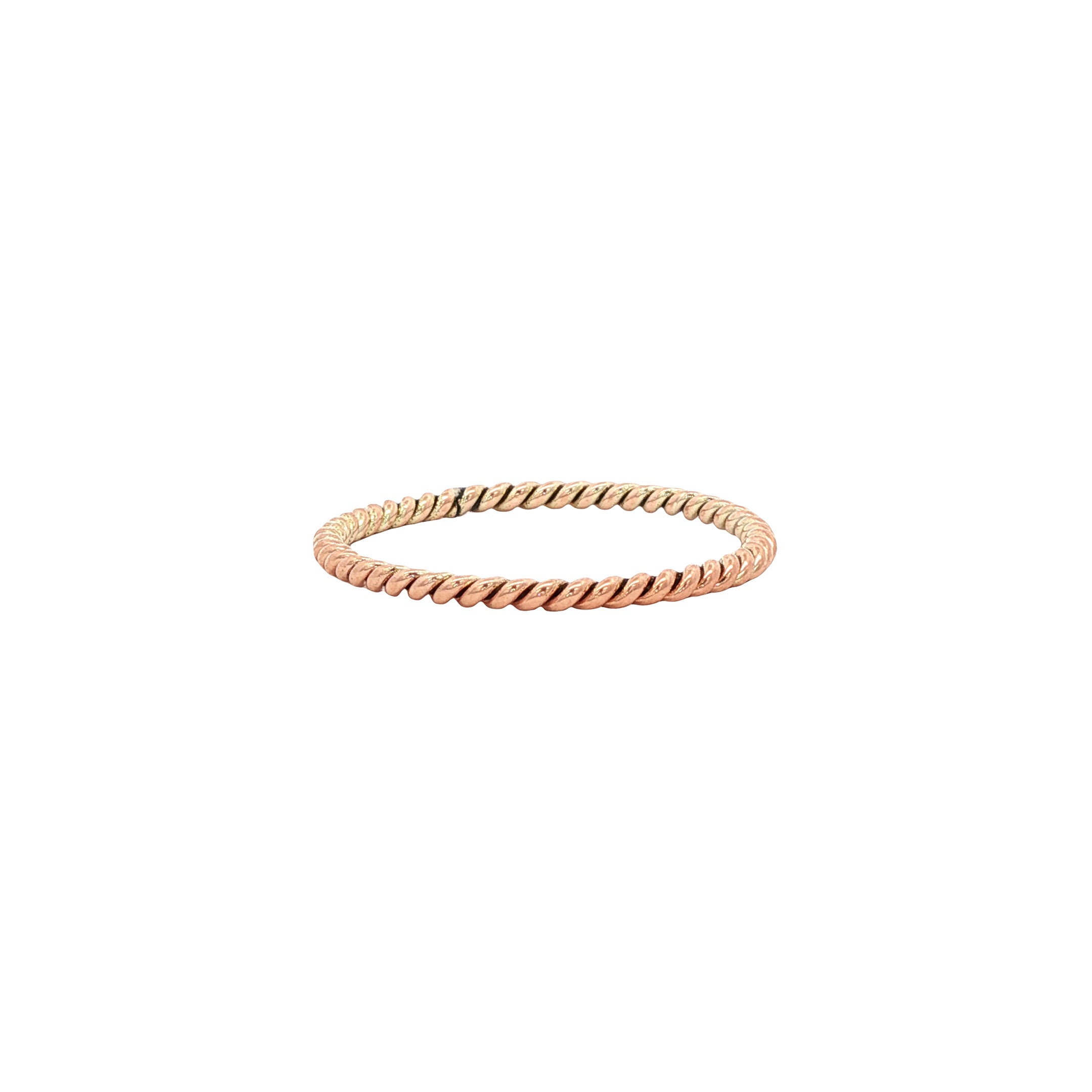 9 kt rose-gold twisted ring