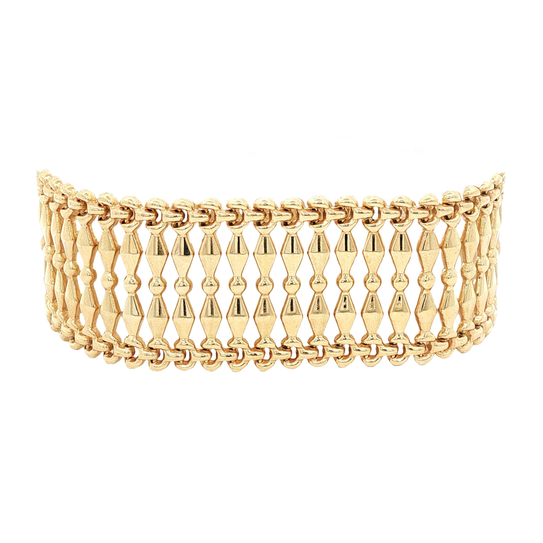 Gouden vintage fantasie armband 14 kt
