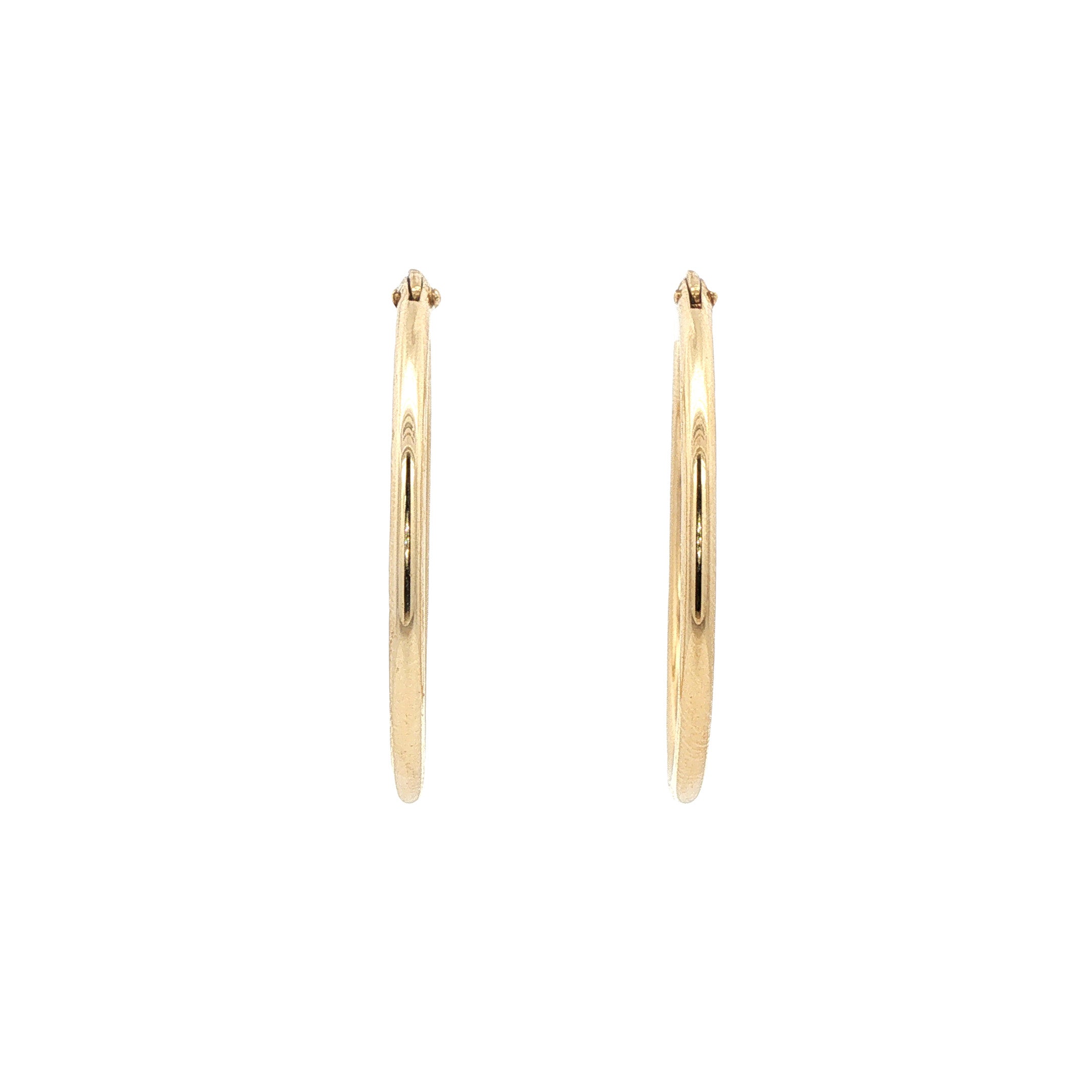 Gouden vintage gladde oorringen 14 kt