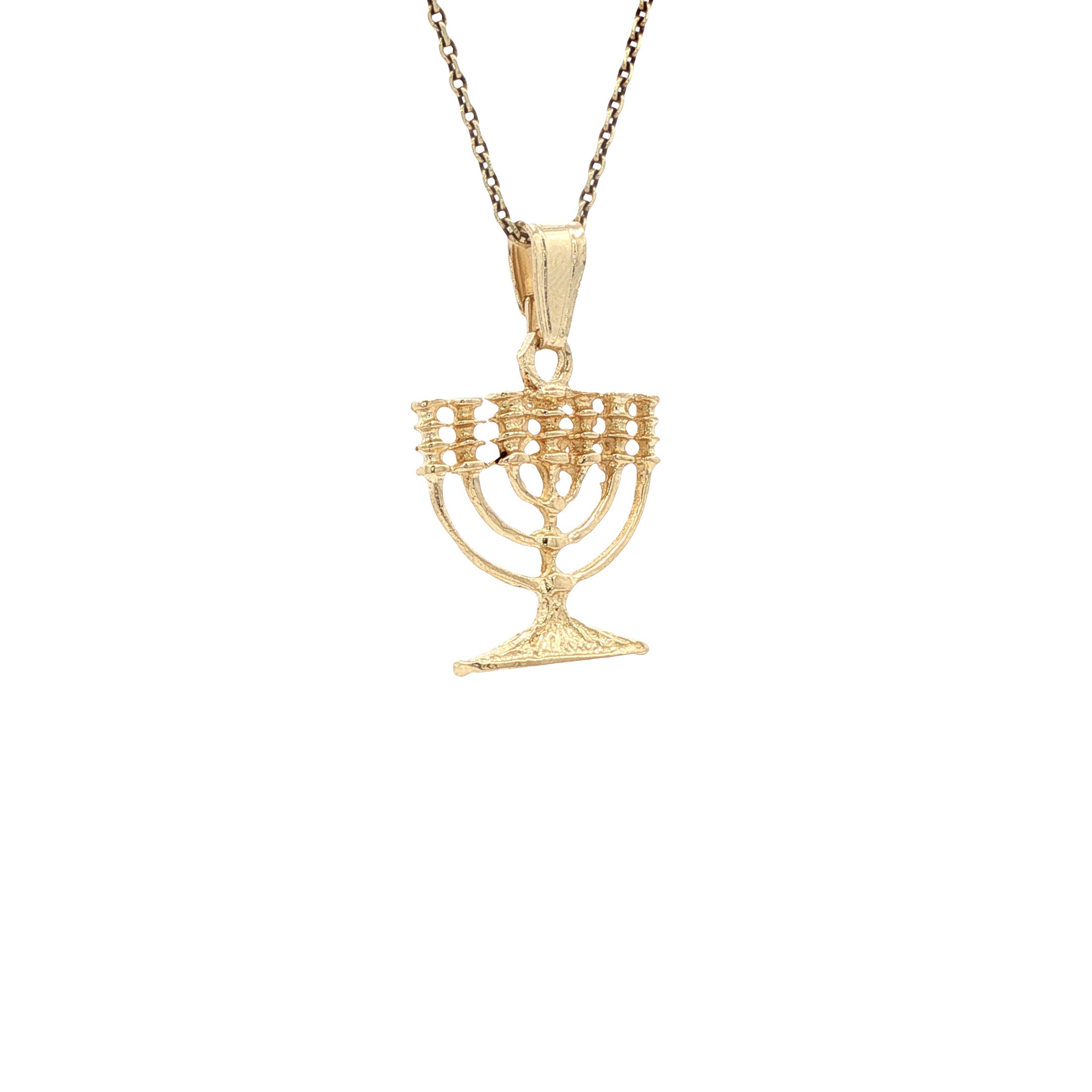 14 kt gold Menorah pendant