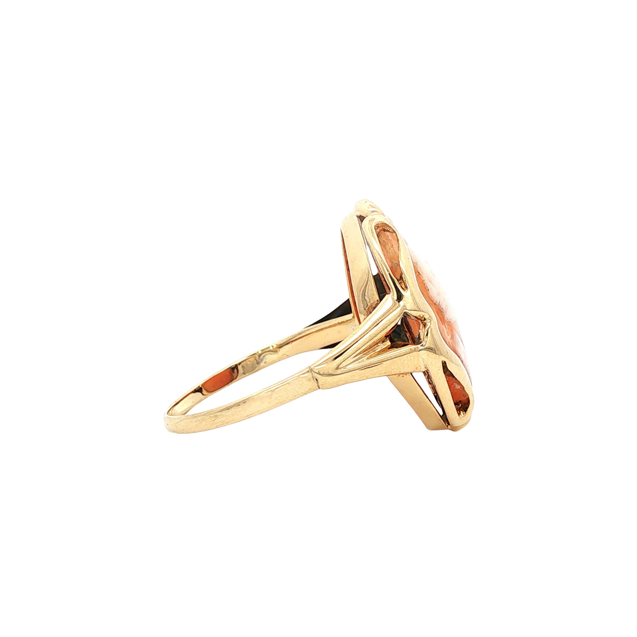 Vintage gold ring with cameo, 14 kt