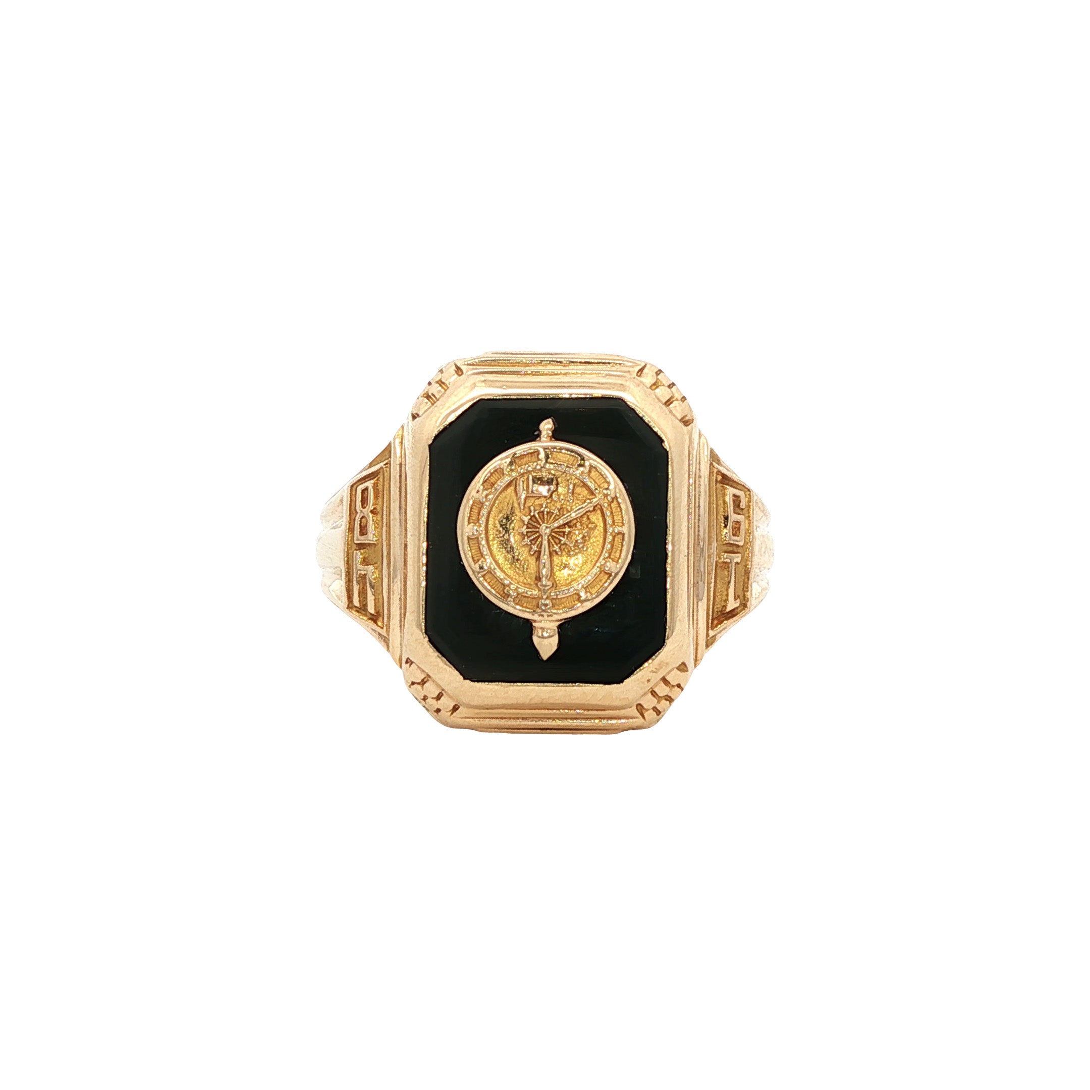 Zegelring met onyx 10 kt