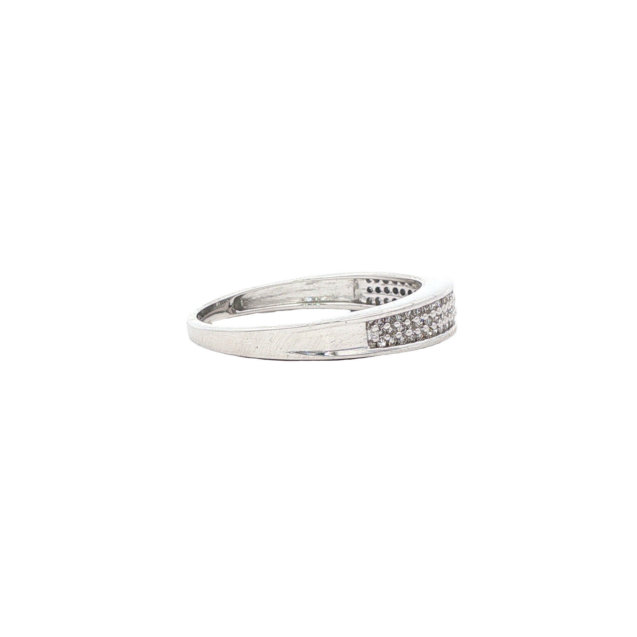 Witgouden vintage ring met diamant 14 kt