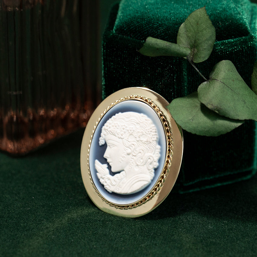 Gouden hanger met camee 14 kt