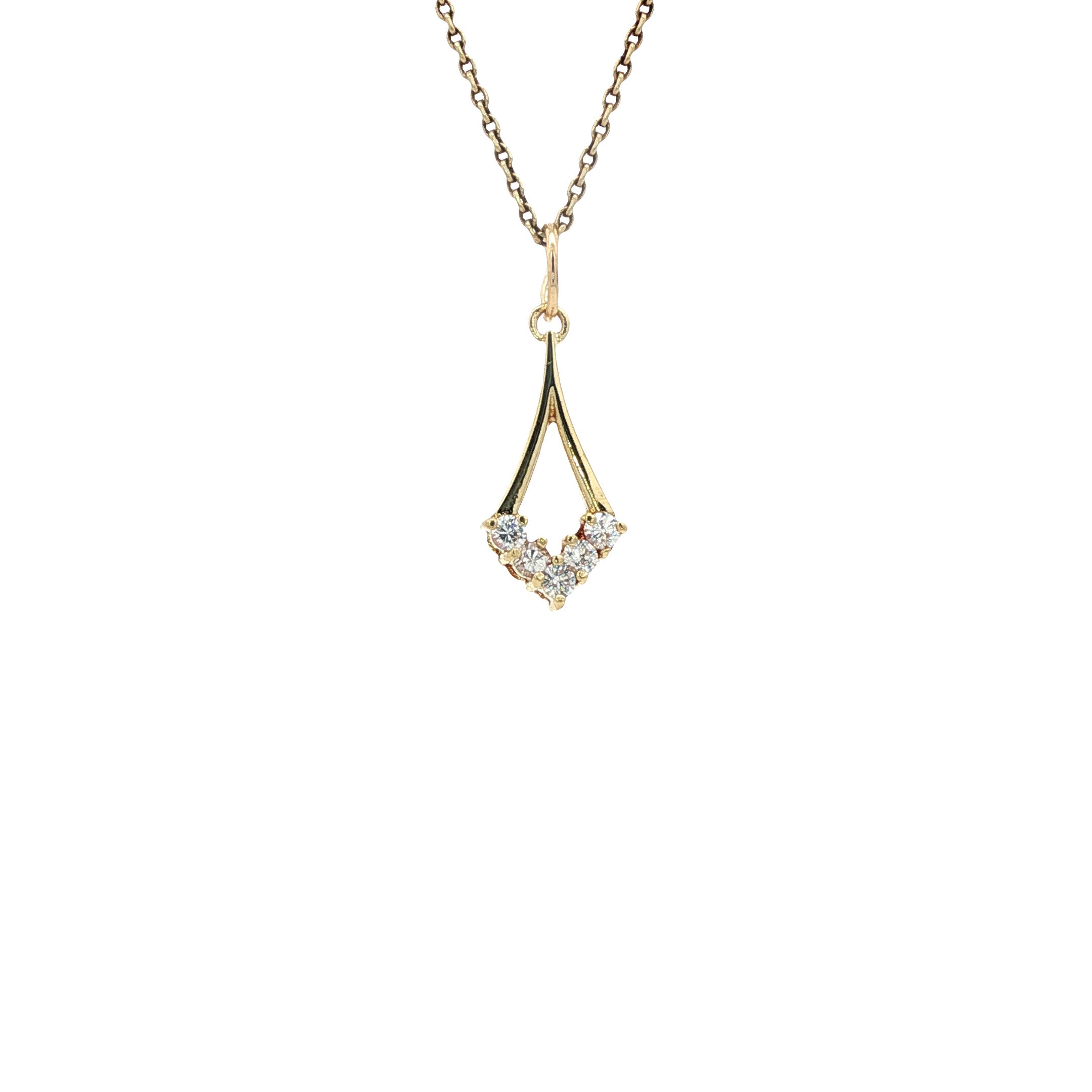 14 kt gold vintage pendant with zirconia