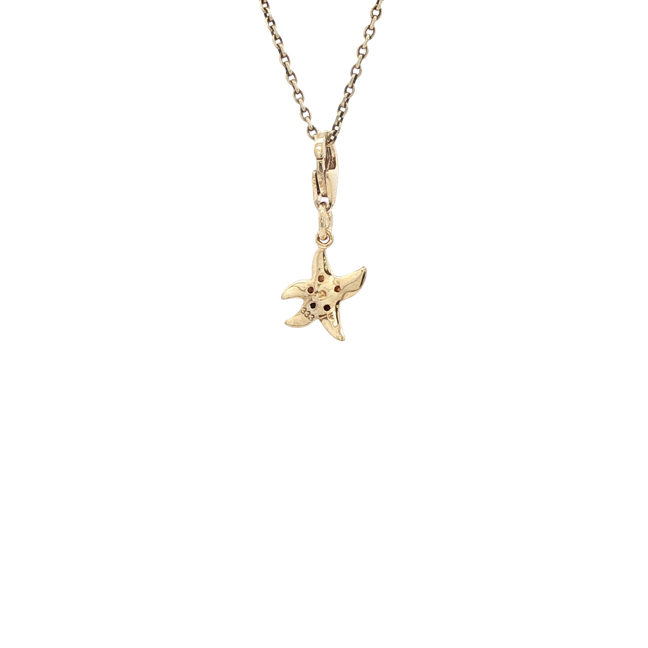 Bicolour gouden zeester hanger 14 kt