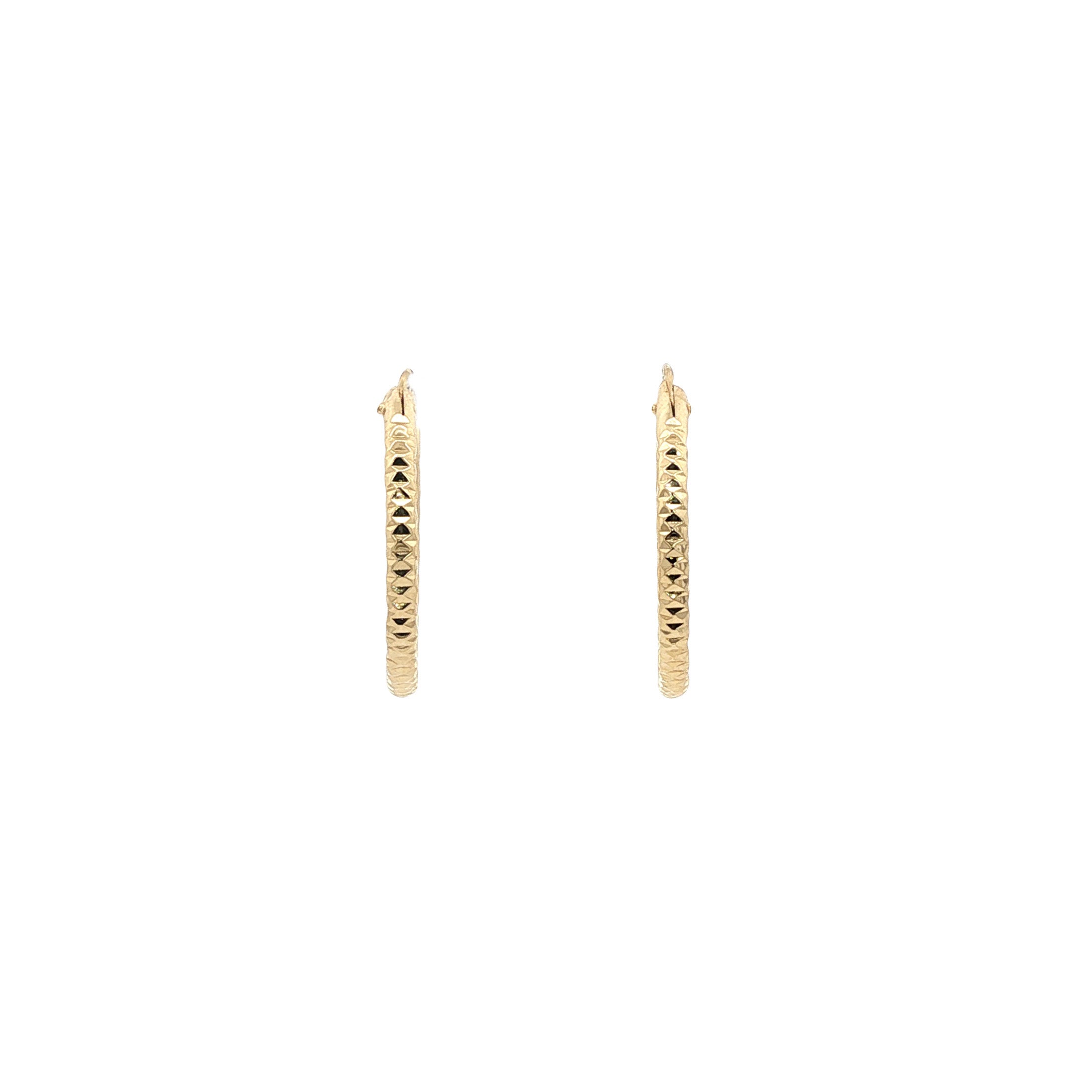 14 kt gold fantasy hoop earrings