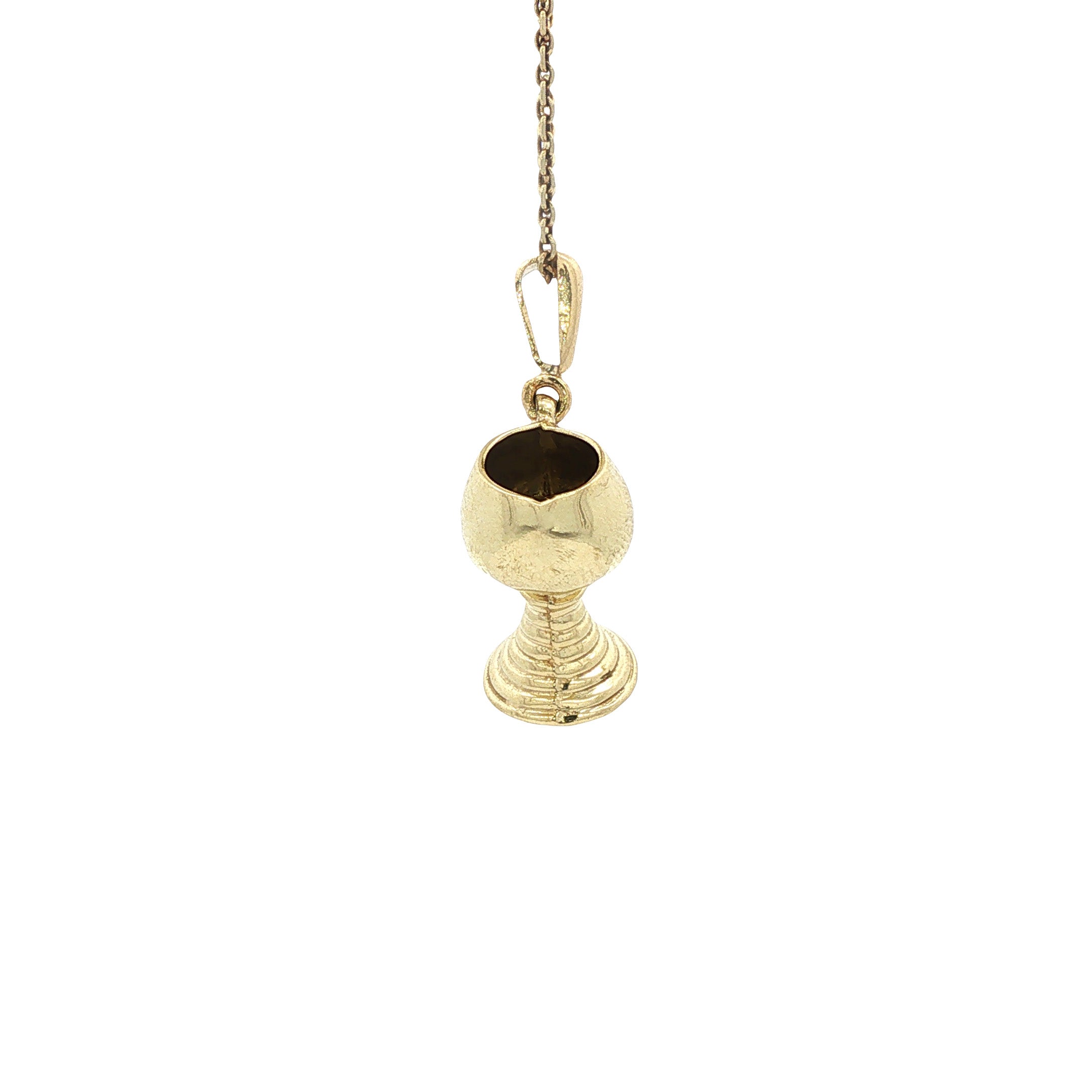 Golden vintage chalice pendant 14 kt