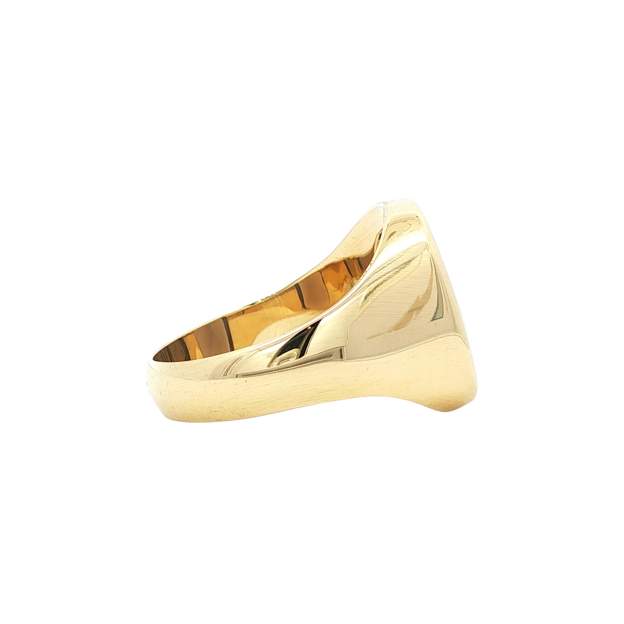 Vintage 14 kt gold signet ring with smoky quartz