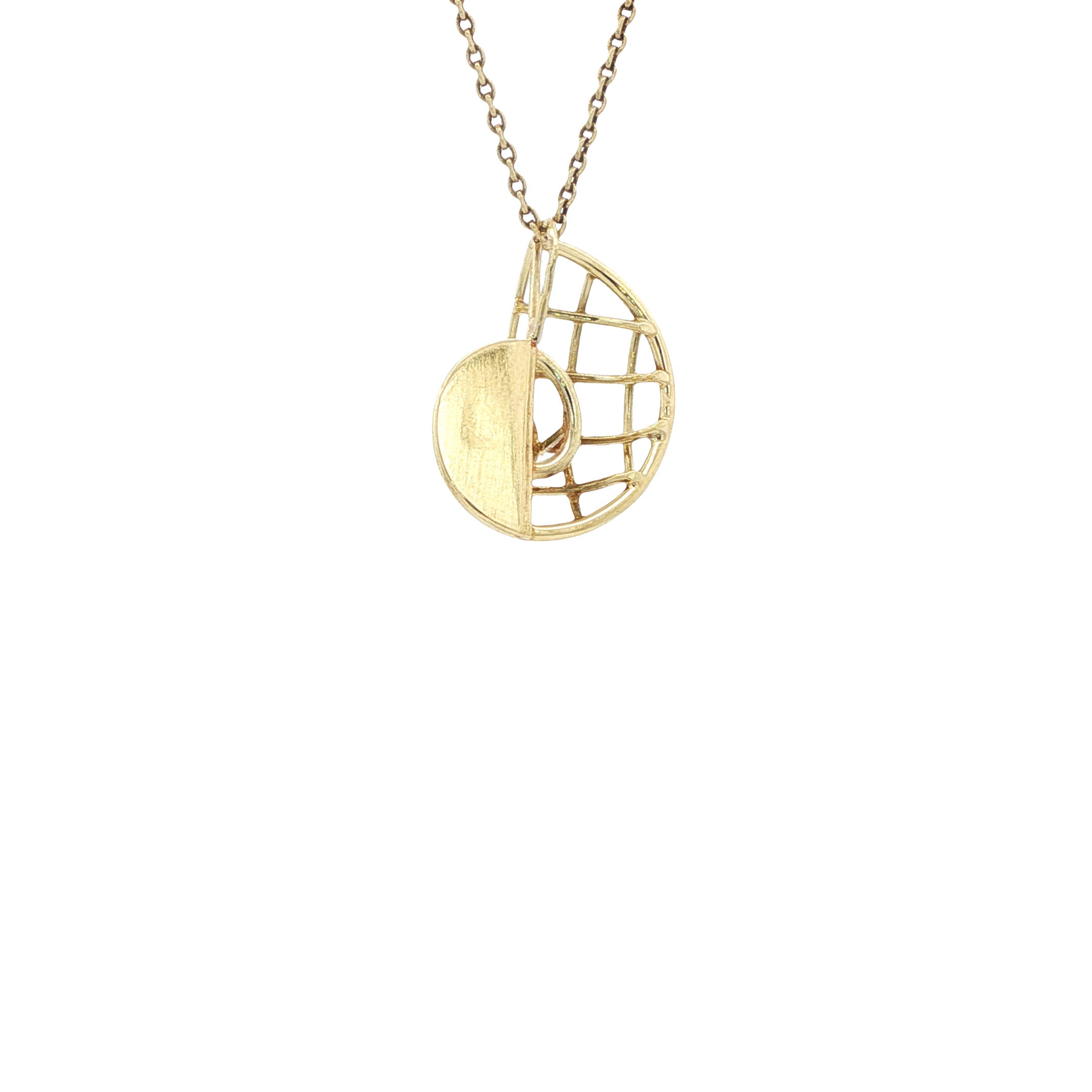 Vintage gold pendant with peridot, 14 kt