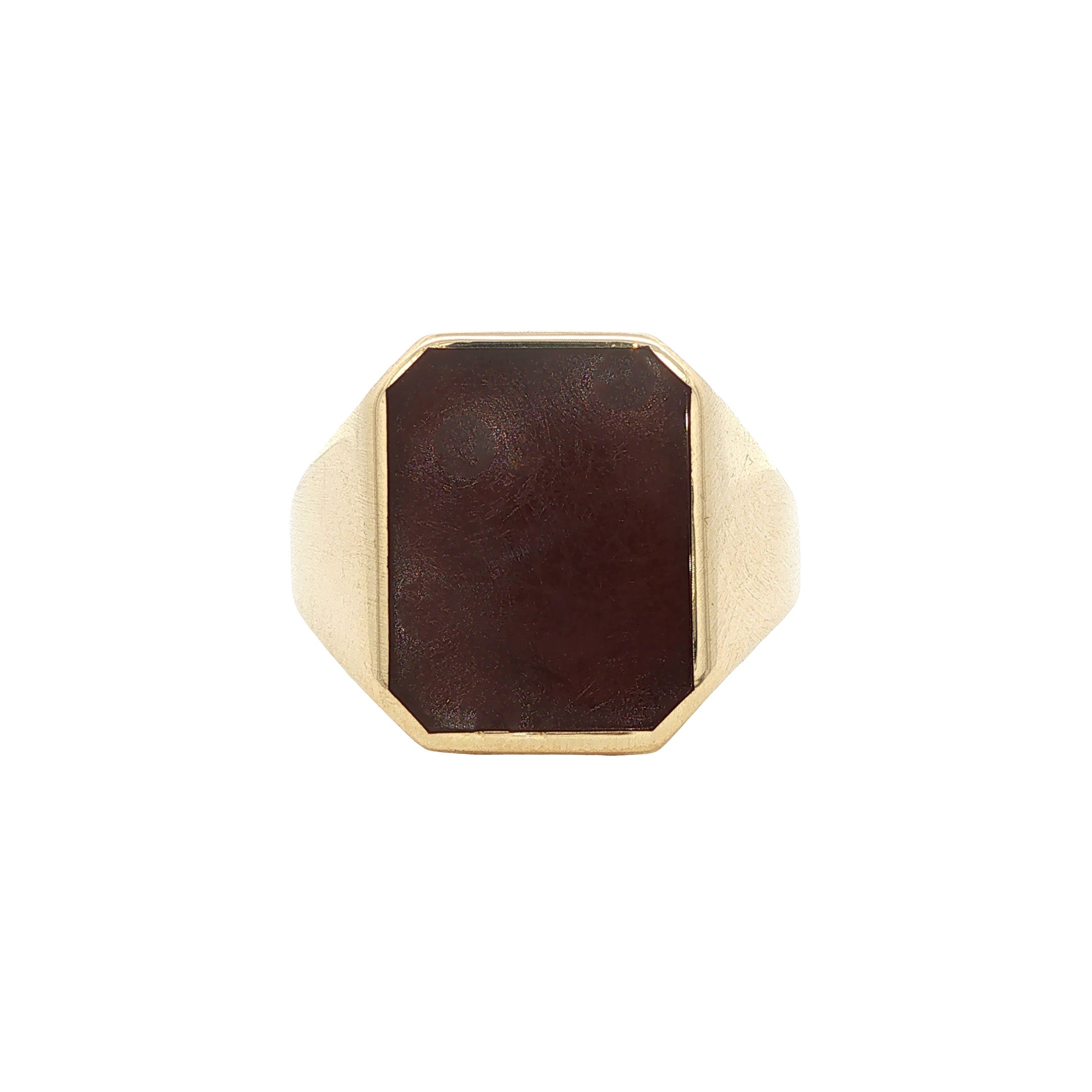 Vintage gold signet ring with carnelian, 14 kt