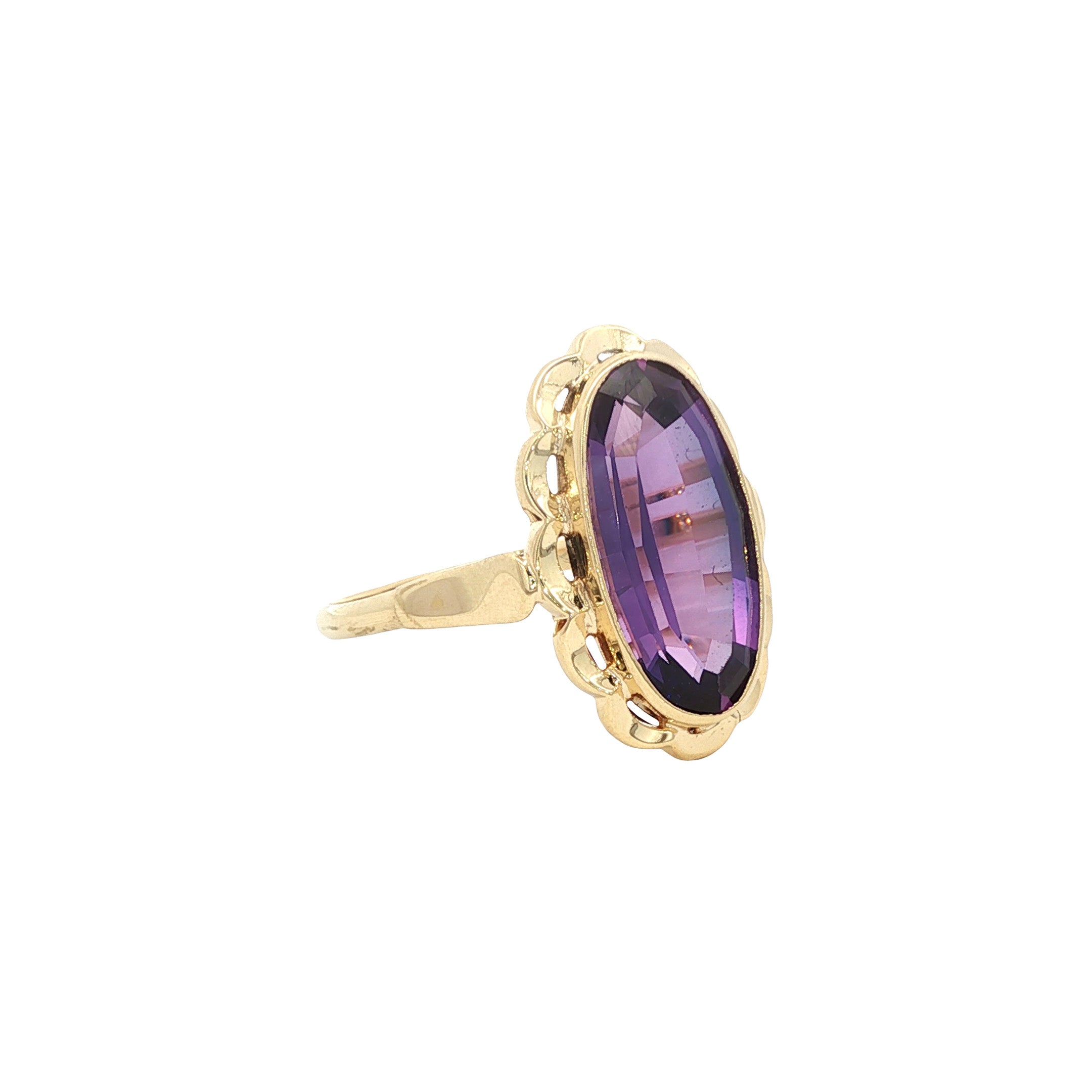 Gouden ring met saffier 14 kt
