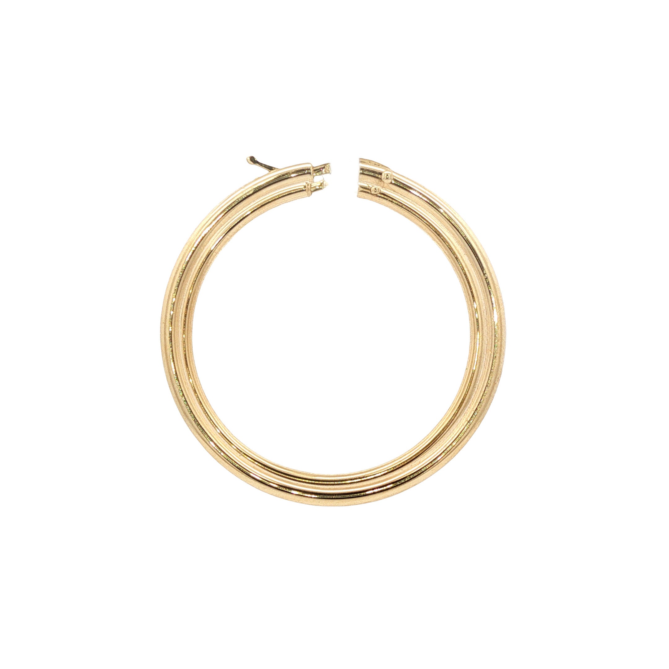 Gouden vintage gladde oorringen 14 kt