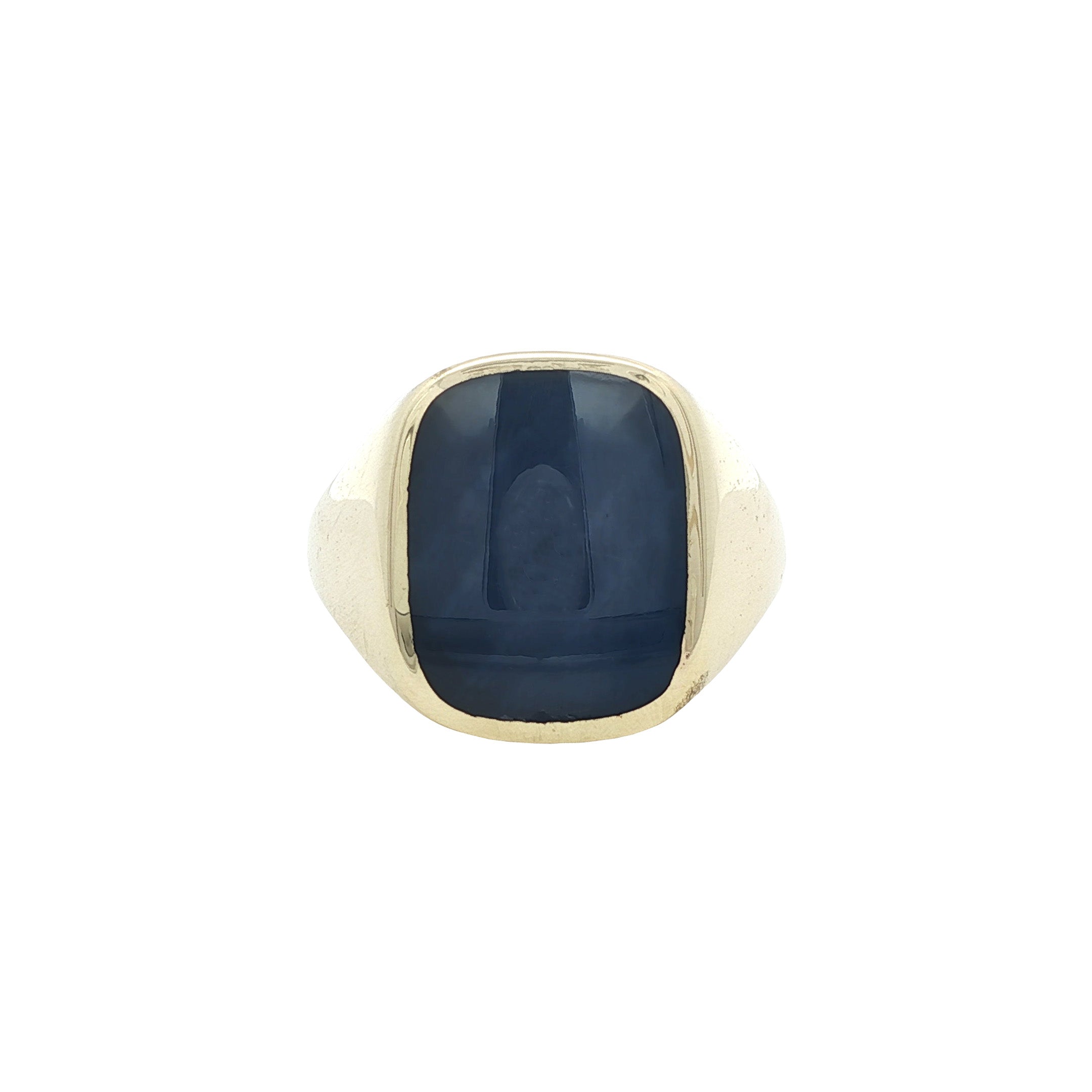 Gouden zegelring met stersaffier 14 kt