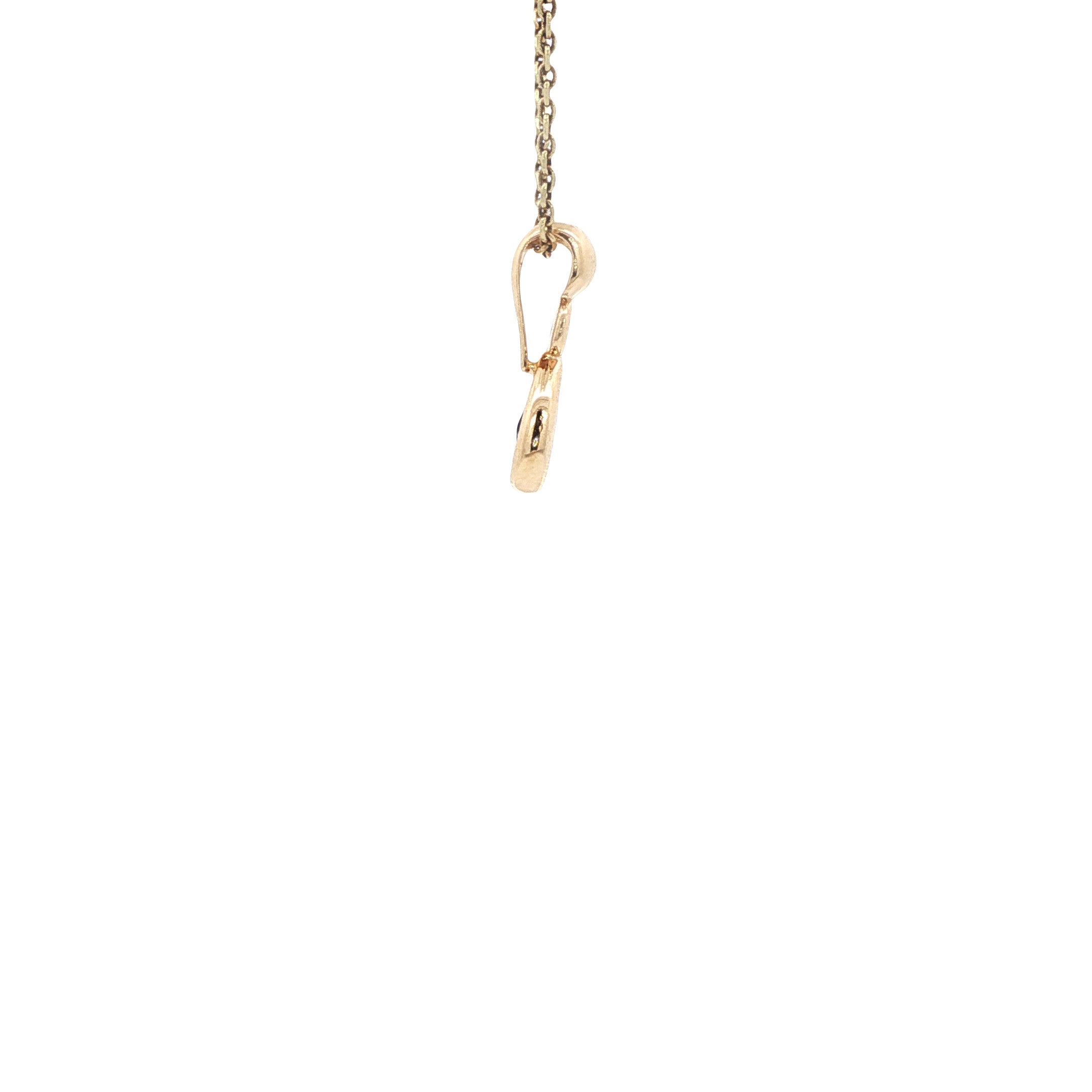 Vintage 14 kt gold pendant with sapphire and diamond.
