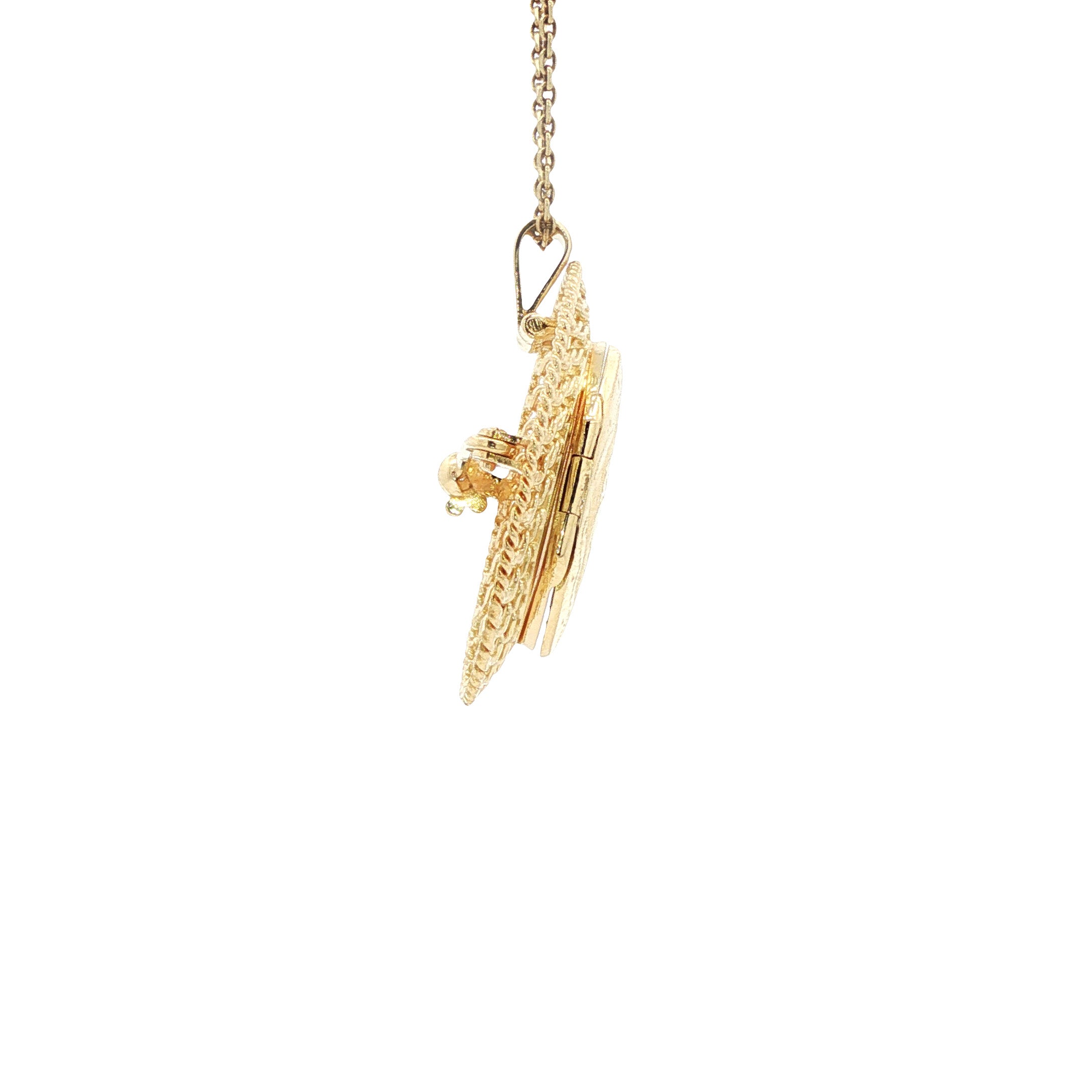 14 kt gold medallion pendant with engraving